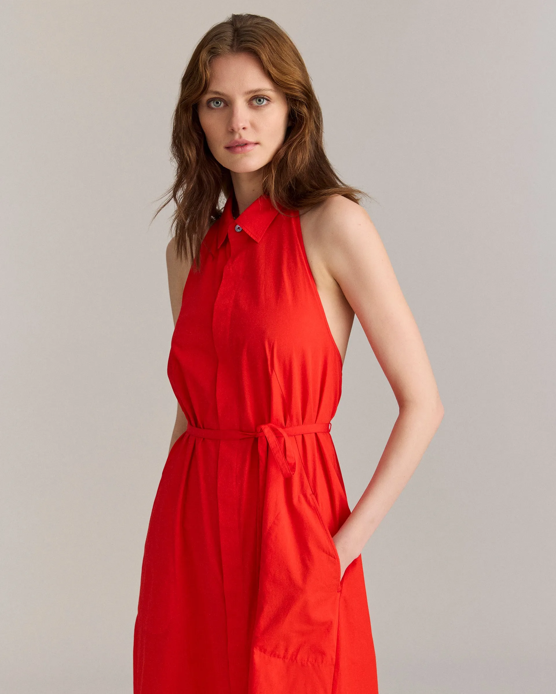 Poplin Halterneck Shirt Dress sold by Billy Reid product image thumbnail 3