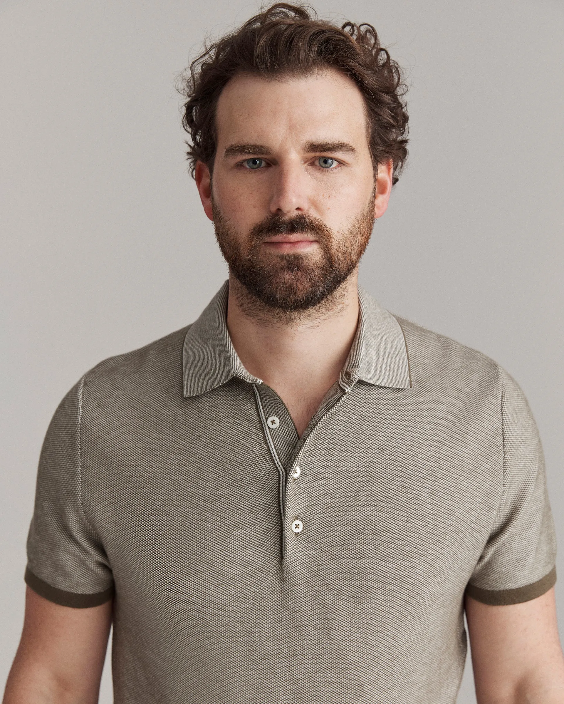 Birdseye Pique Sweater Polo sold by Billy Reid product image thumbnail 3