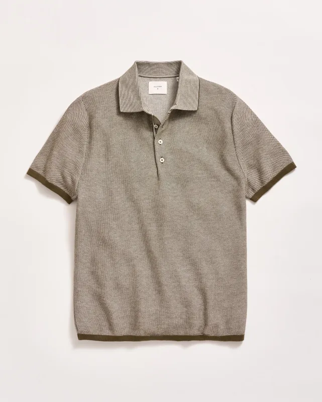 Birdseye Pique Sweater Polo sold by Billy Reid