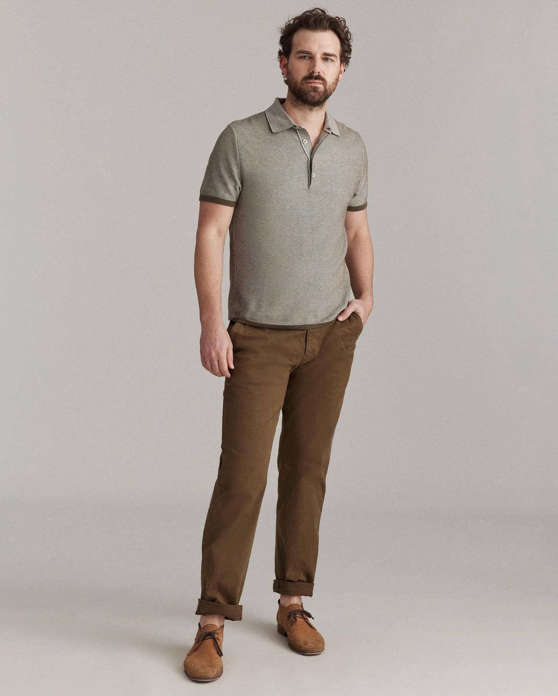 Birdseye Pique Sweater Polo sold by Billy Reid product image thumbnail 2