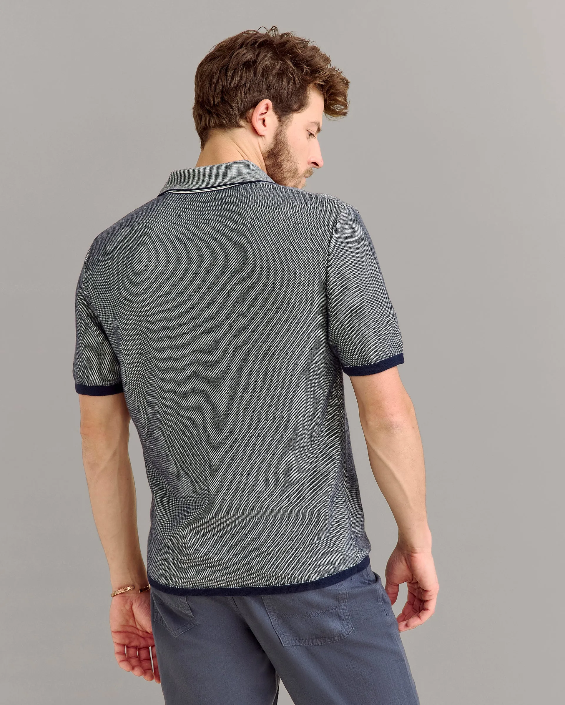 Birdseye Pique Sweater Polo sold by Billy Reid product image thumbnail 4