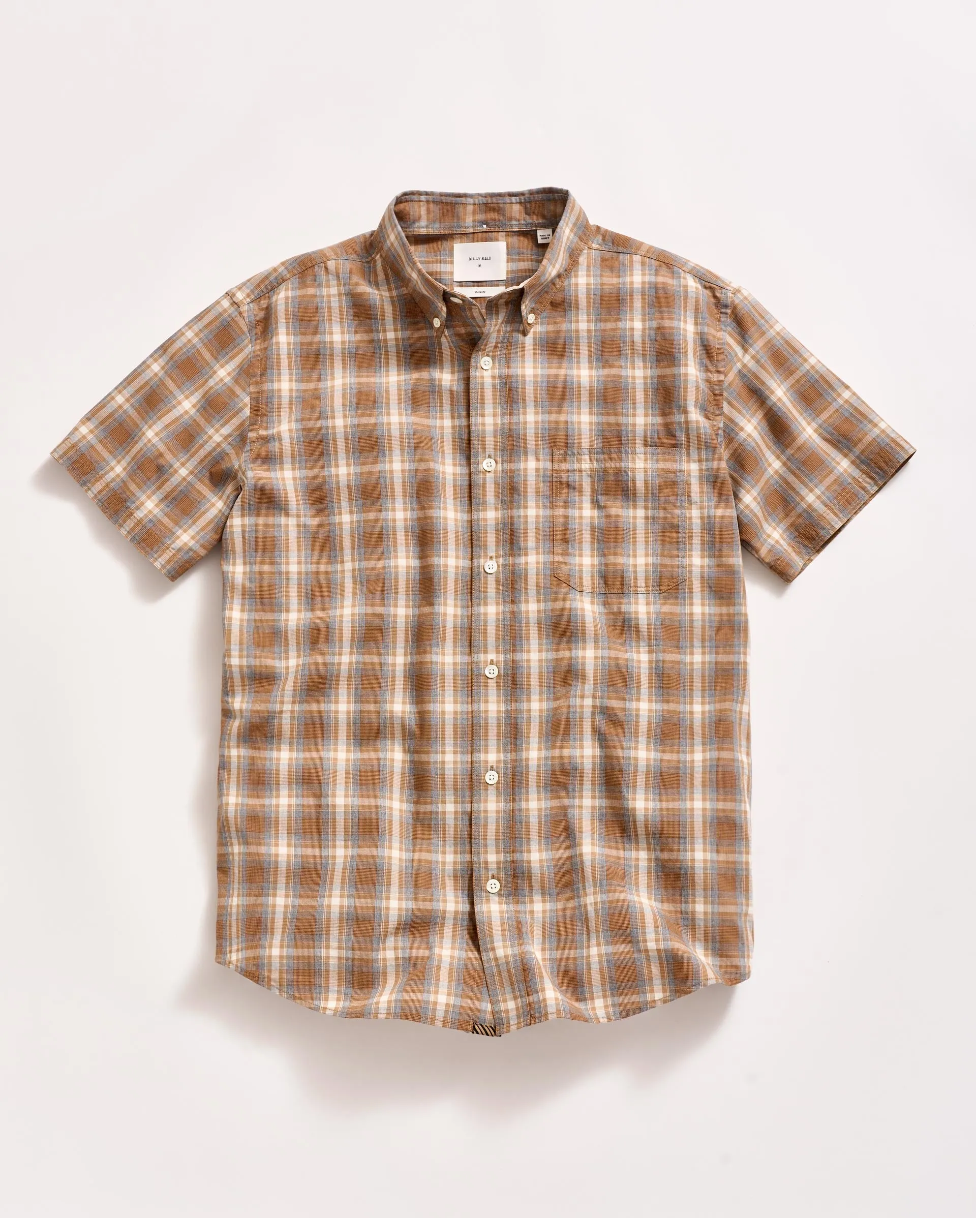 Short Sleeve Melange Plaid Tuscumbia Shirt Button Down sold by Billy Reid