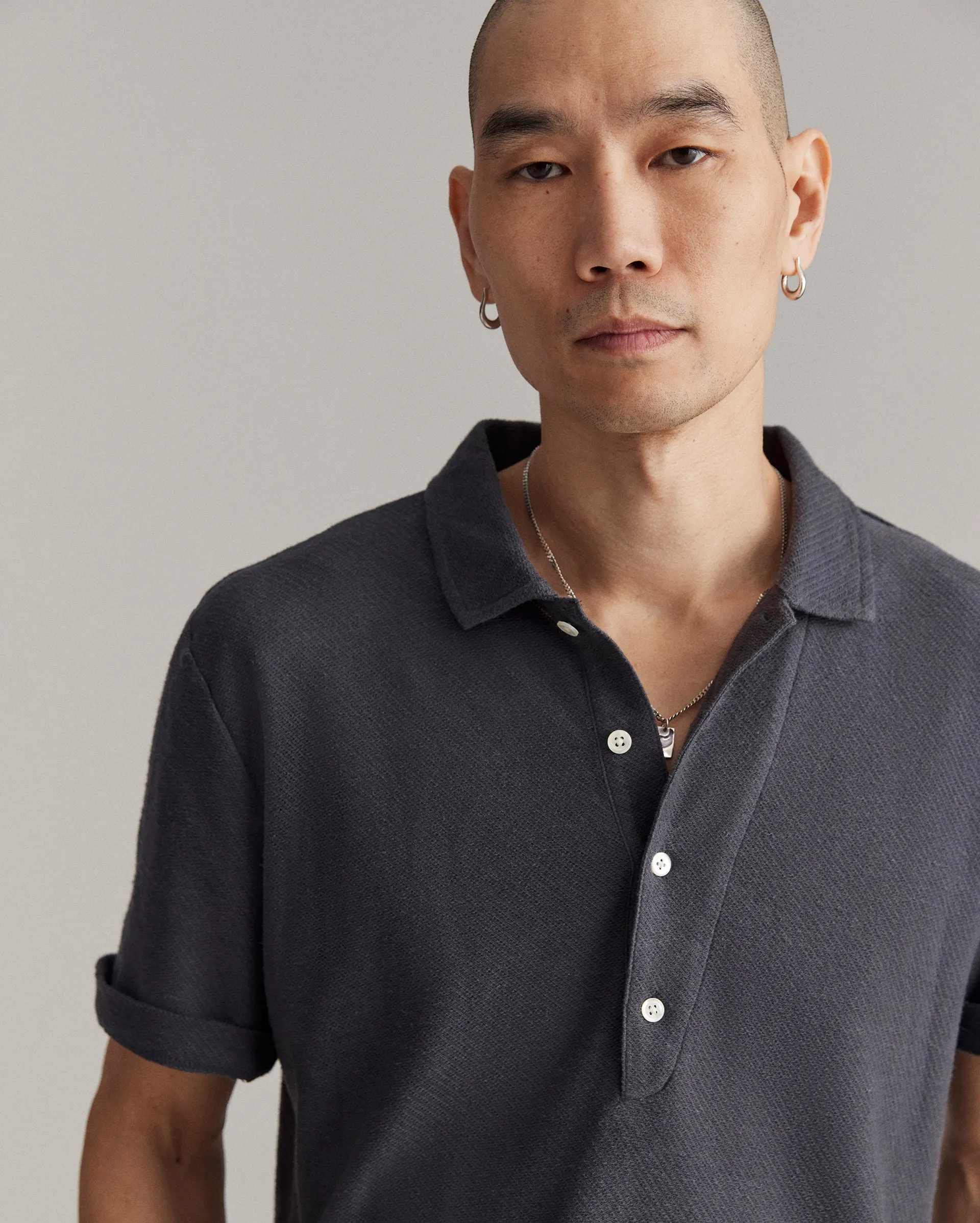 Hemp Cotton Twill Polo sold by Billy Reid product image thumbnail 3