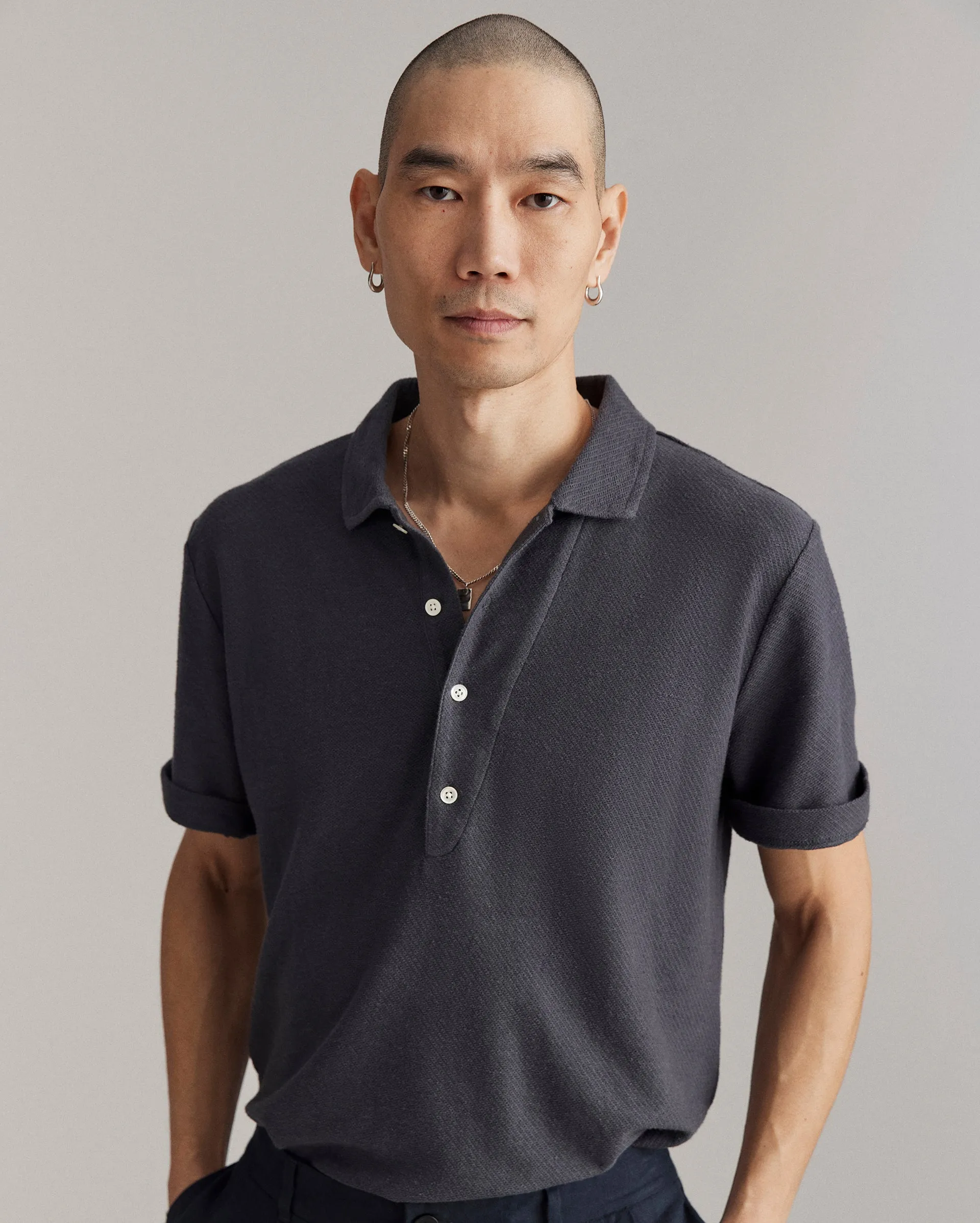 Hemp Cotton Twill Polo sold by Billy Reid product image thumbnail 2