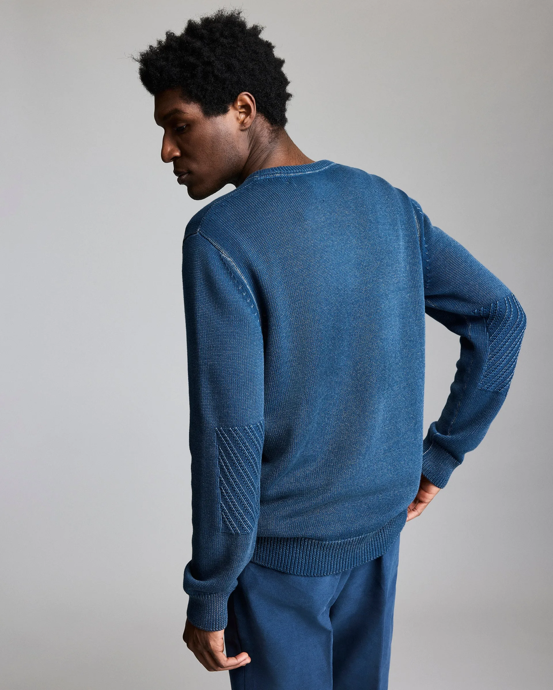 Garment-Dyed Henley Sweater sold by Billy Reid product image thumbnail 4