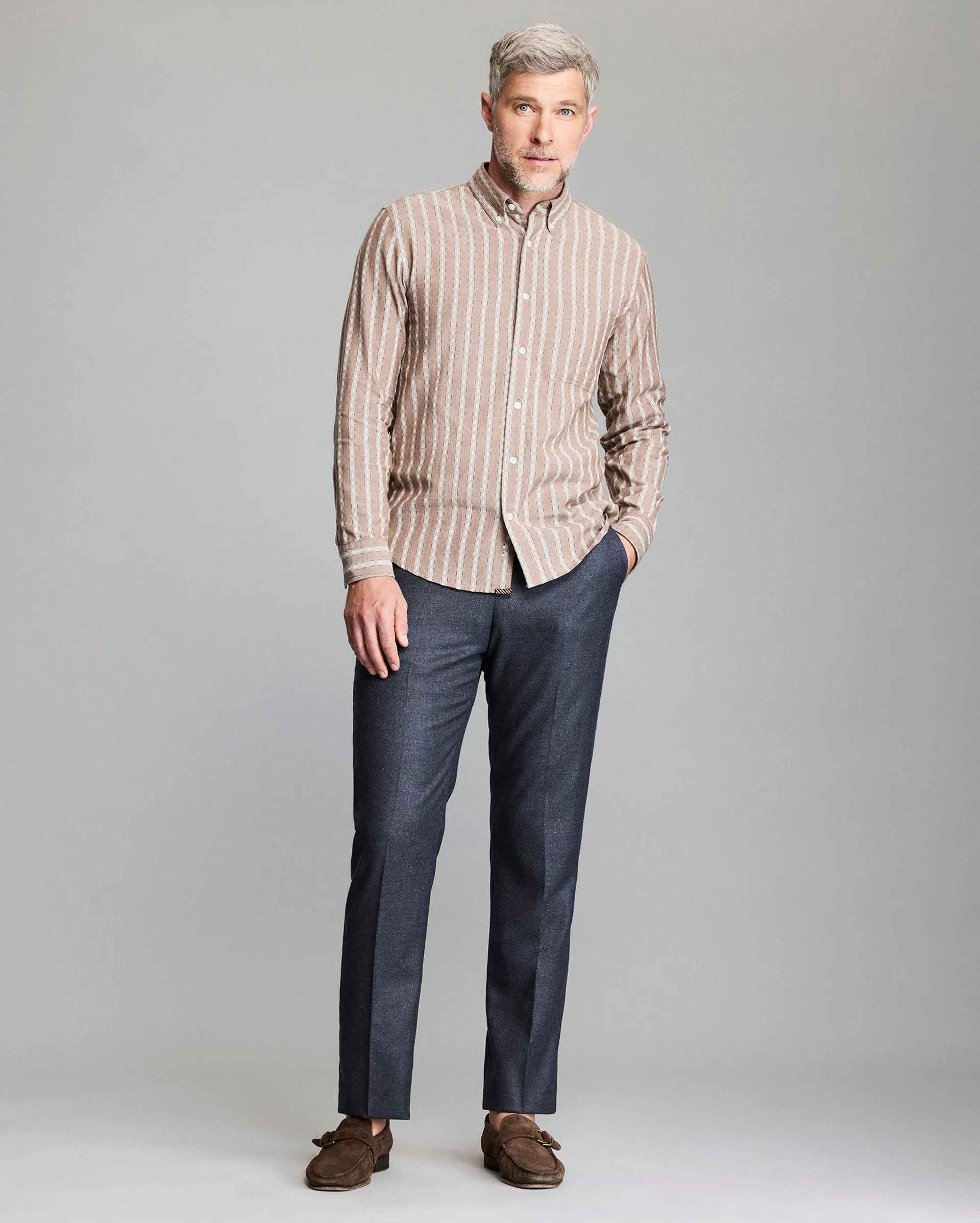 Dobby Stripe Tuscumbia Shirt Button Down sold by Billy Reid product image thumbnail 2