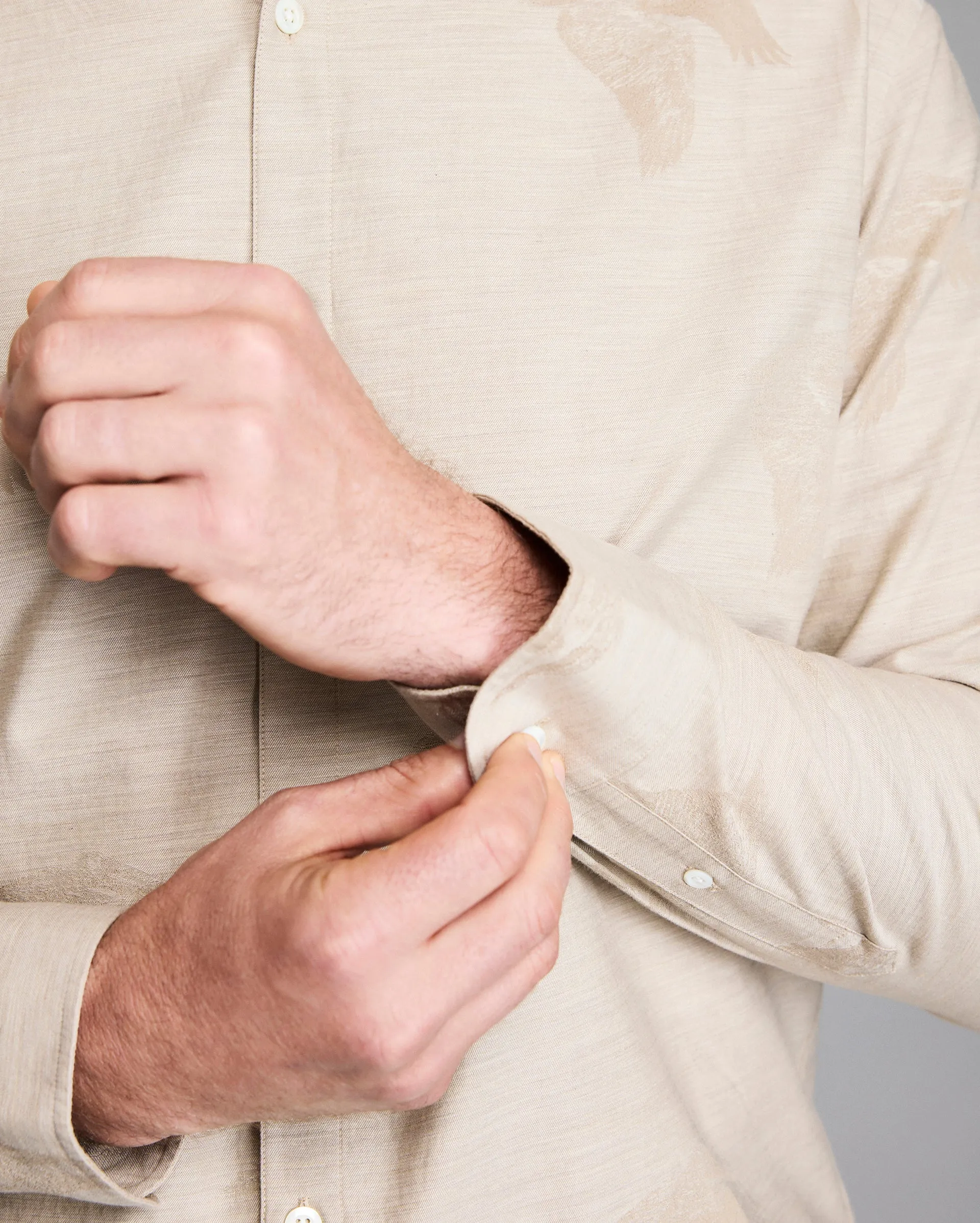 Bradley Gordon x Billy Reid Pelican Melange Wilson Shirt sold by Billy Reid product image thumbnail 3