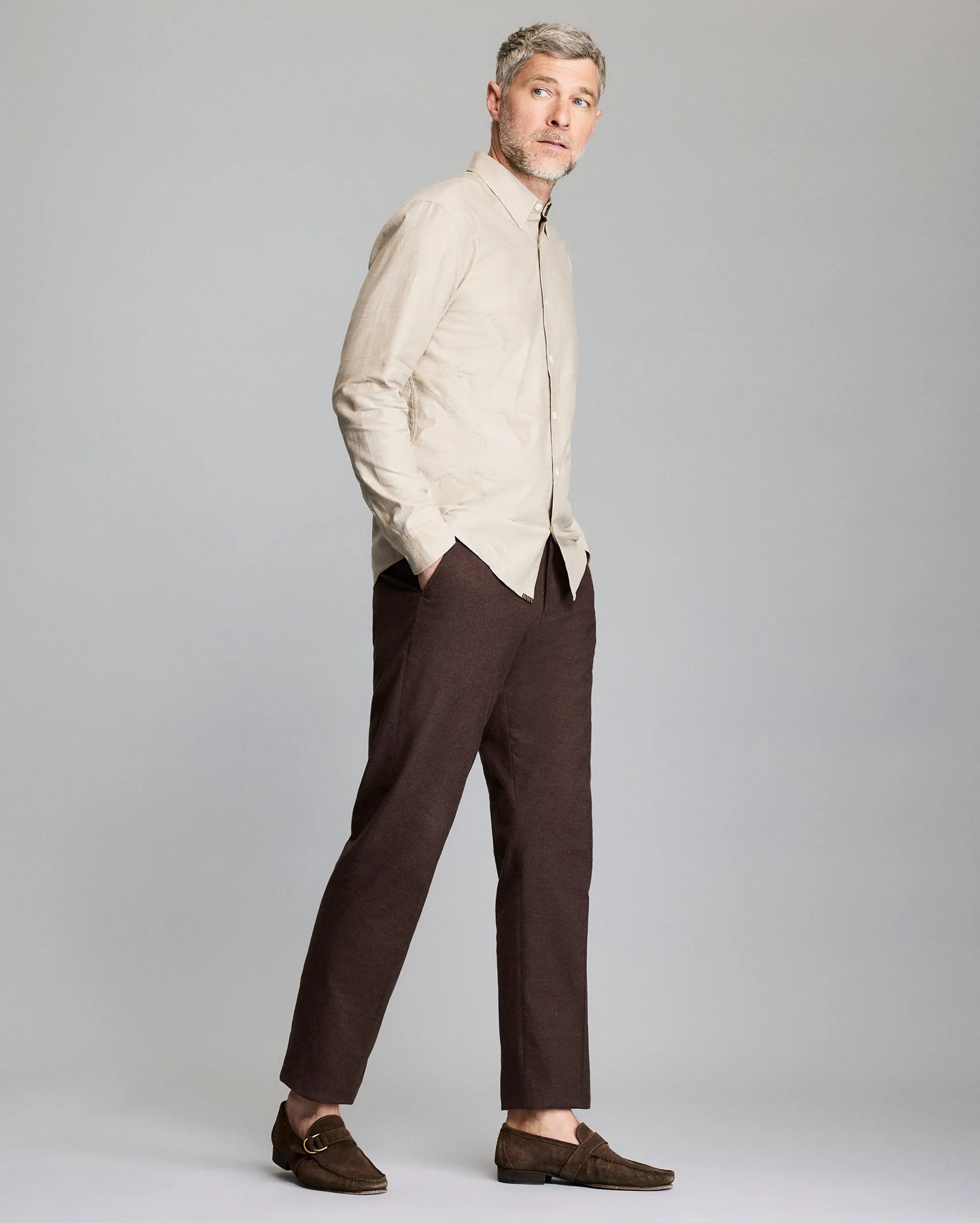 Bradley Gordon x Billy Reid Pelican Melange Wilson Shirt sold by Billy Reid product image thumbnail 4