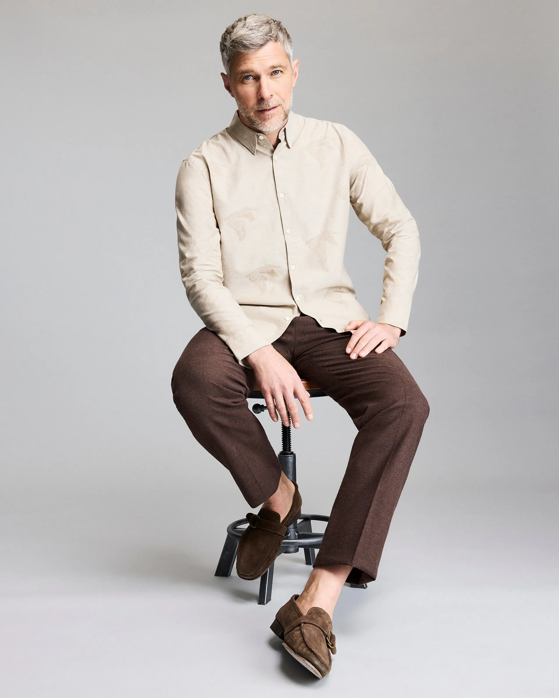 Bradley Gordon x Billy Reid Pelican Melange Wilson Shirt sold by Billy Reid product image thumbnail 5