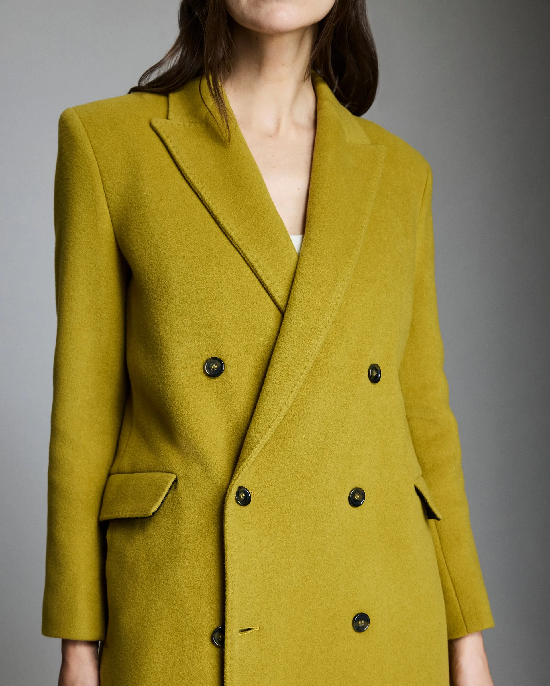 Wool Double Breasted Peak Lapel Coat sold by Billy Reid product image thumbnail 5