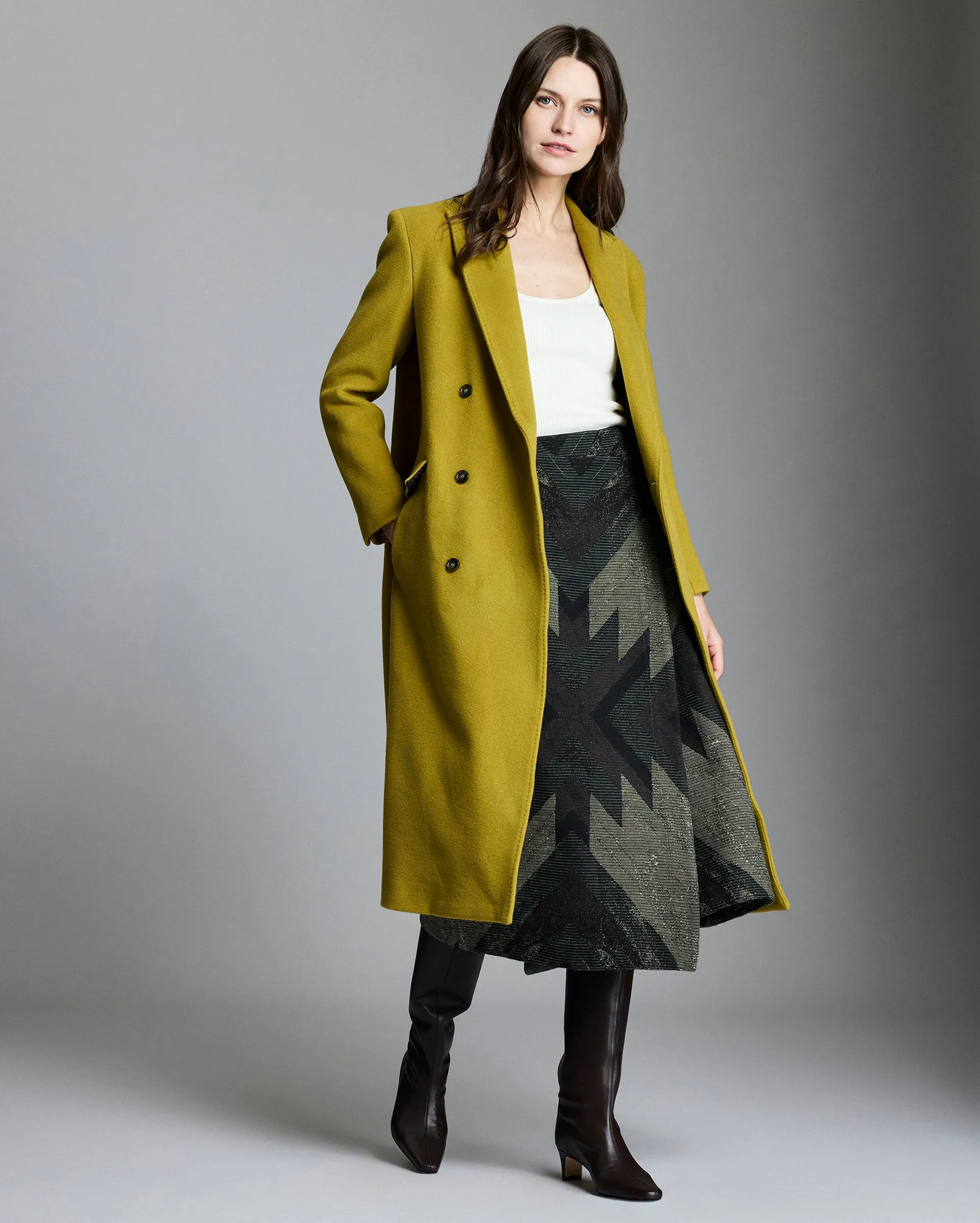 Wool Double Breasted Peak Lapel Coat sold by Billy Reid product image thumbnail 3