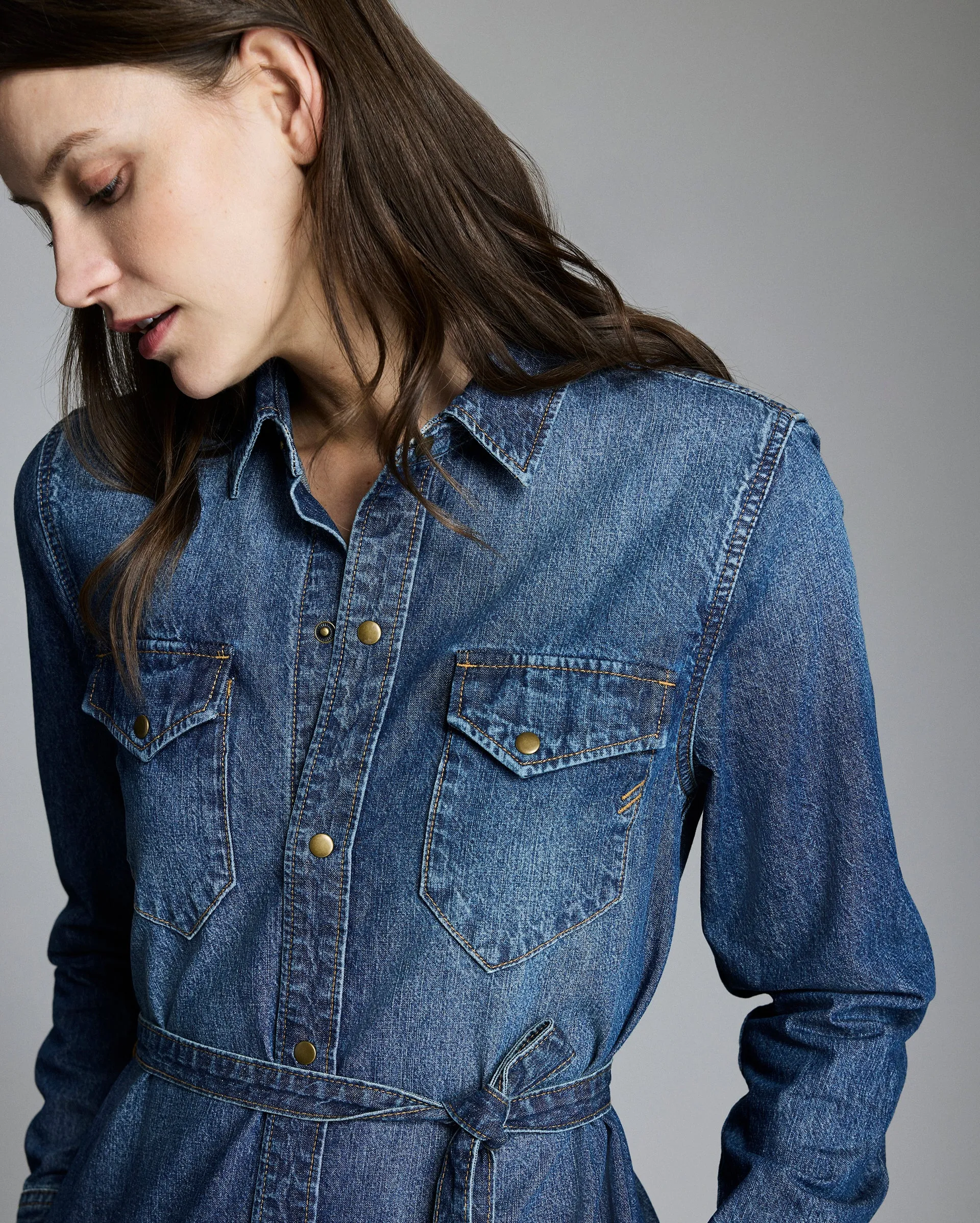 Shoals Denim Maxi Shirt Dress sold by Billy Reid product image thumbnail 4