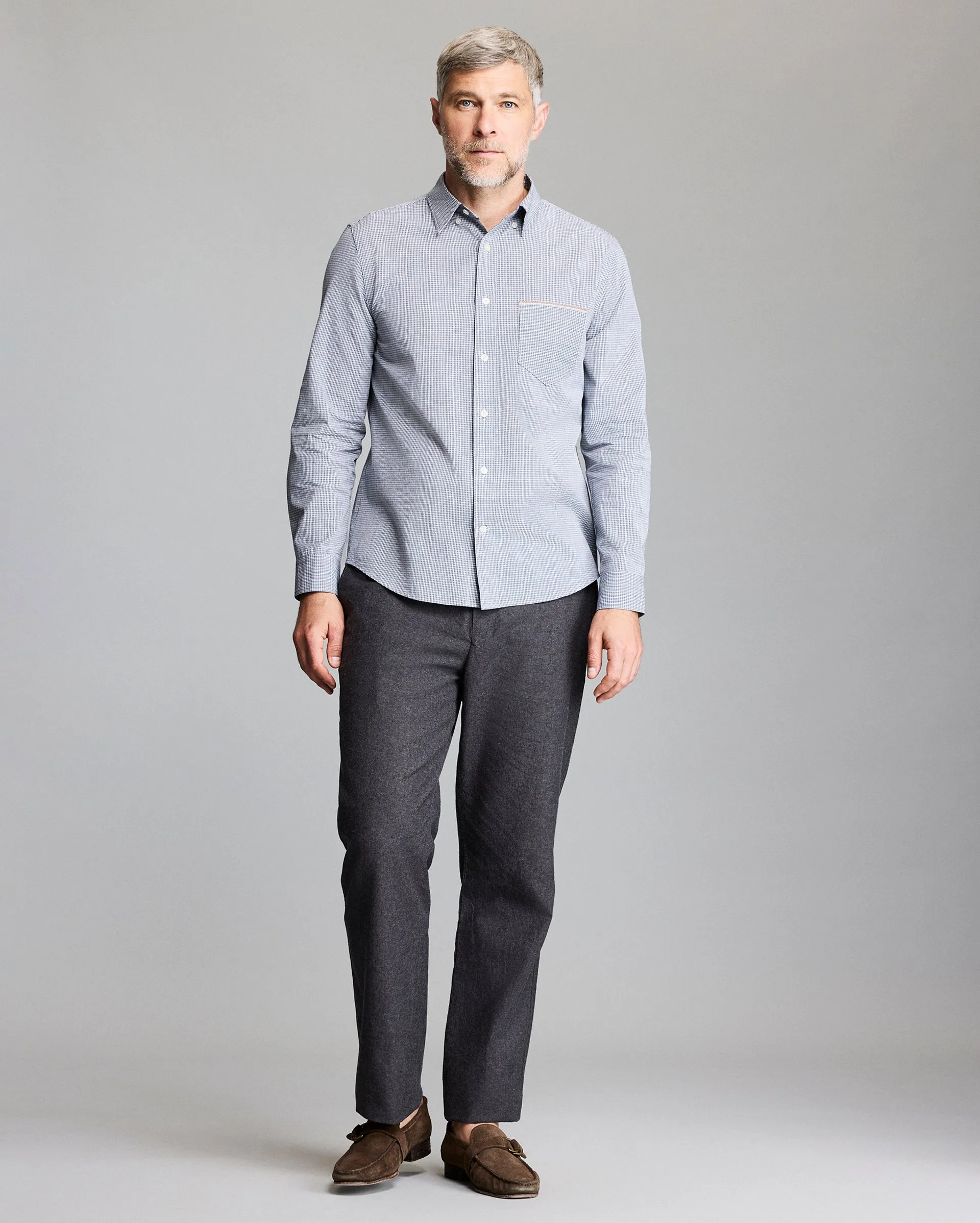 Micro-Check MSL 1-Pocket Shirt sold by Billy Reid product image thumbnail 2