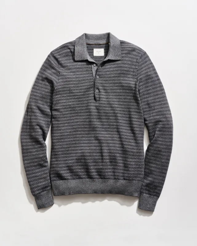 Long Sleeve Jacquard Sweater Polo sold by Billy Reid