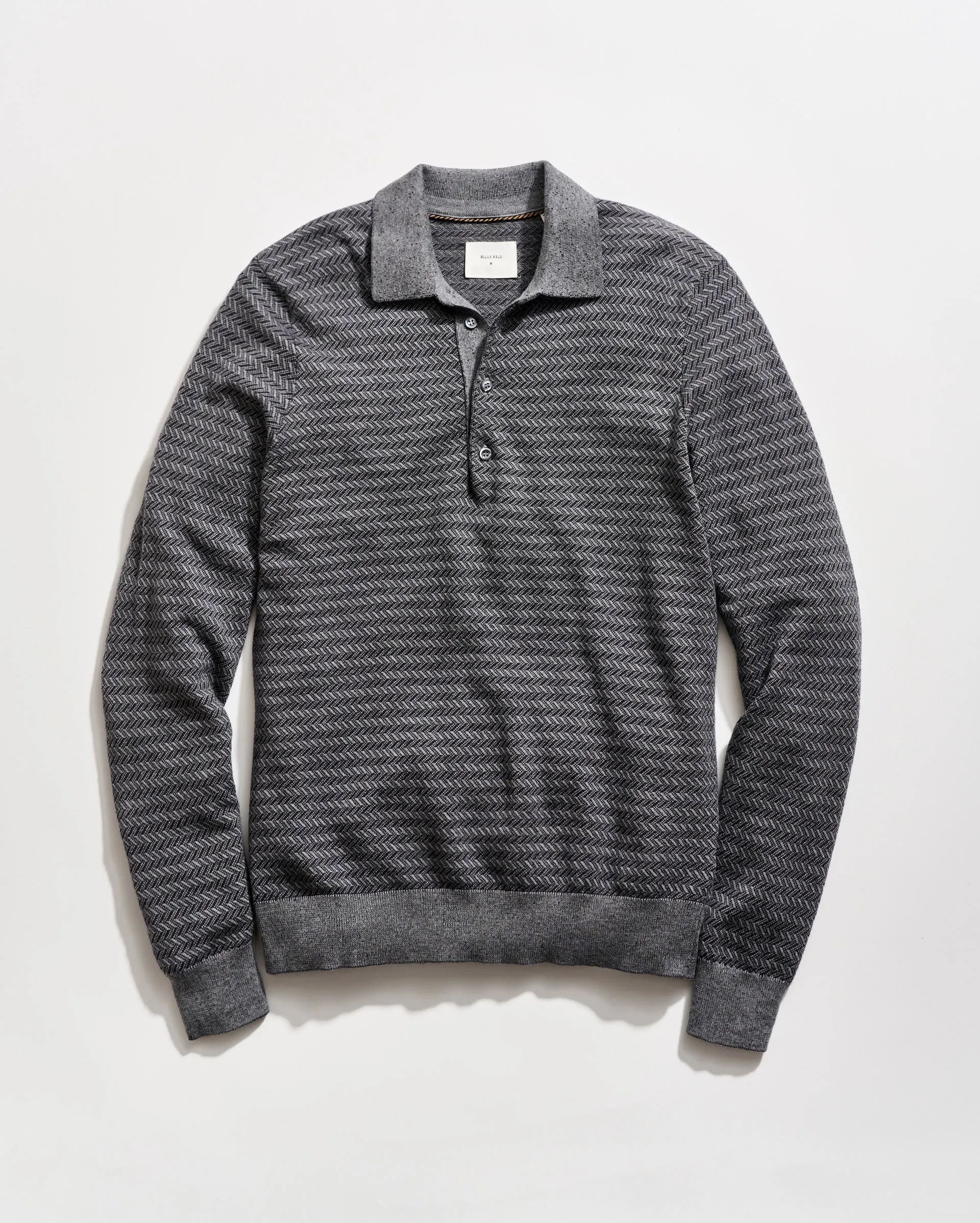 Long Sleeve Jacquard Sweater Polo sold by Billy Reid