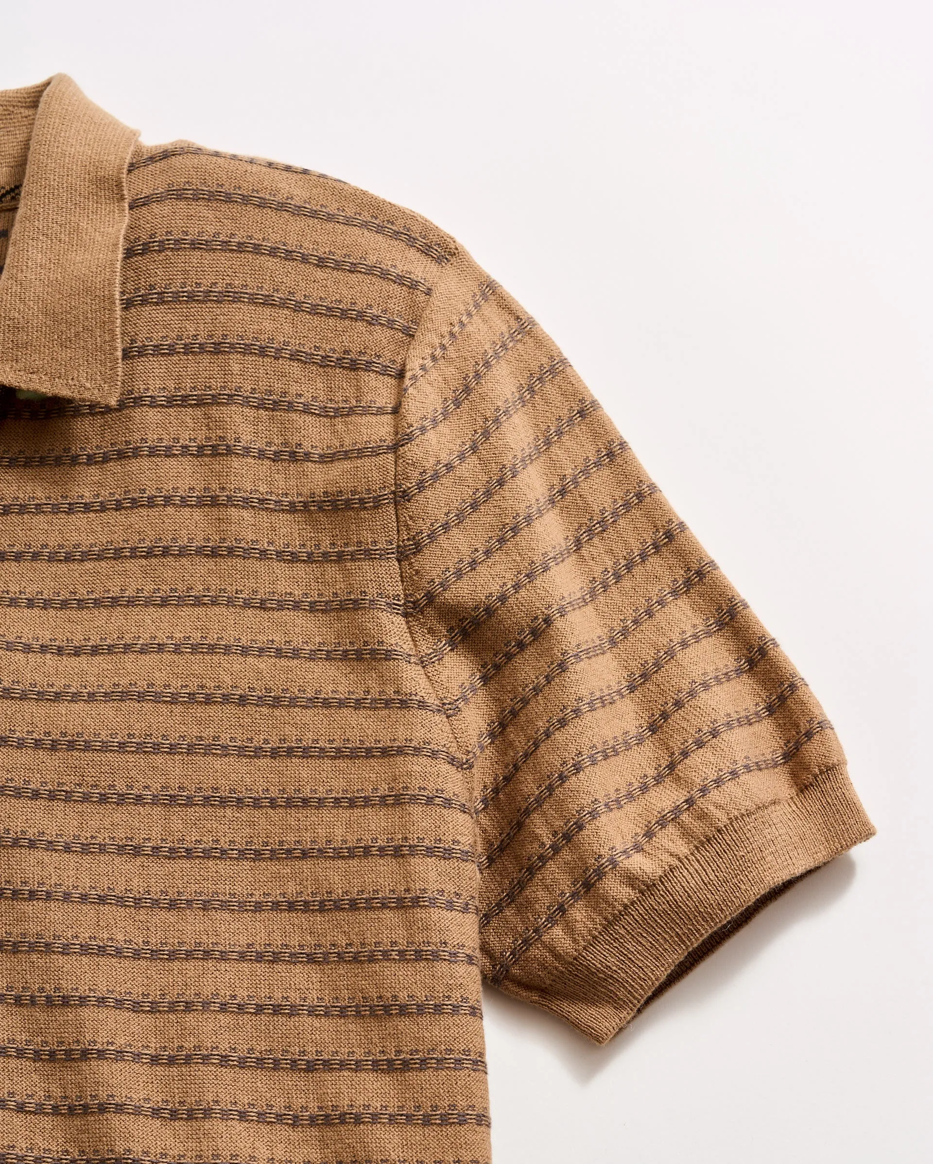 Textured Stripe Sweater Polo sold by Billy Reid product image thumbnail 4