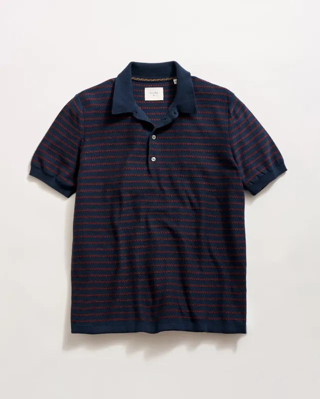 Textured Stripe Sweater Polo sold by Billy Reid