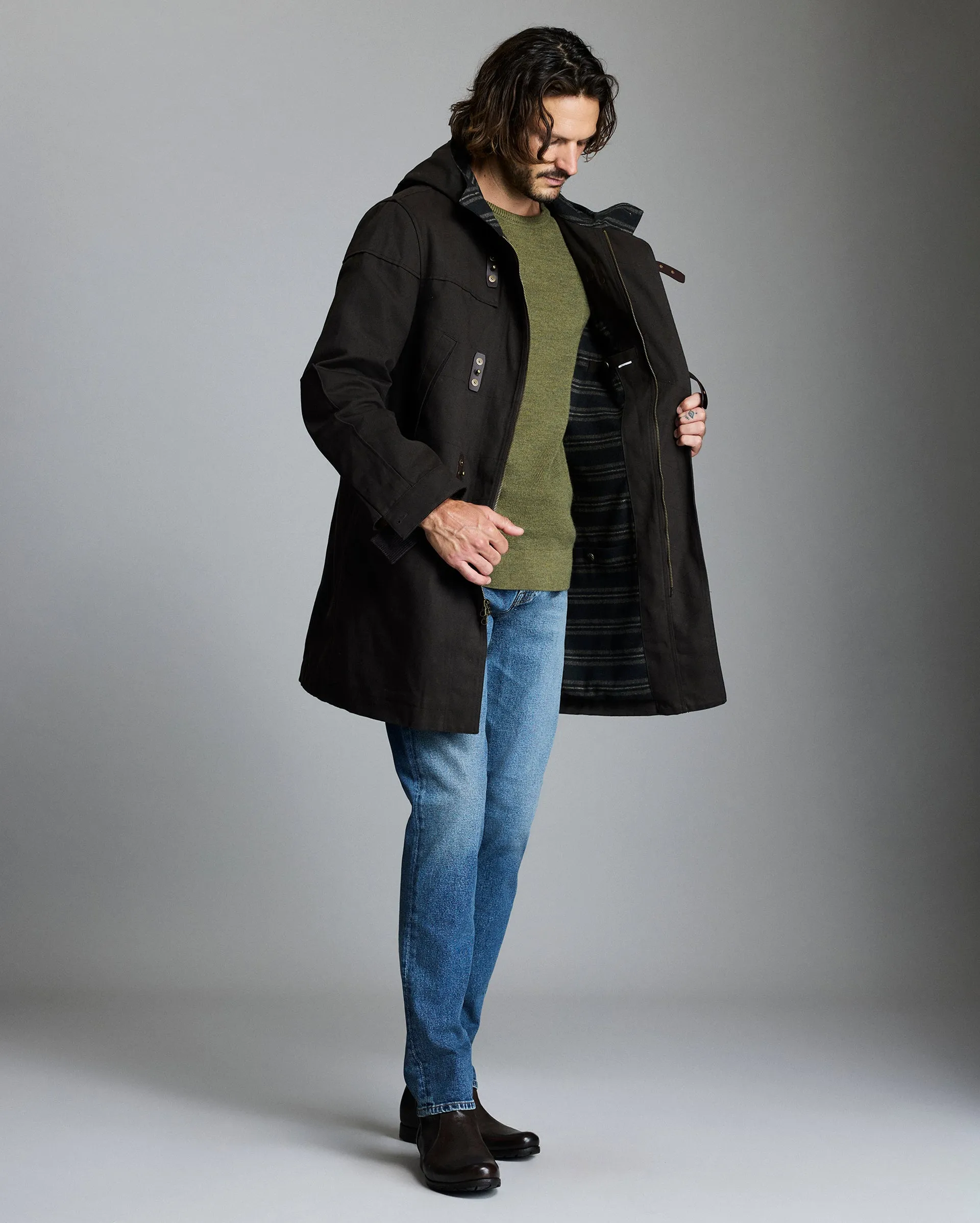 Waxed Canvas Duffle Coat sold by Billy Reid product image thumbnail 3