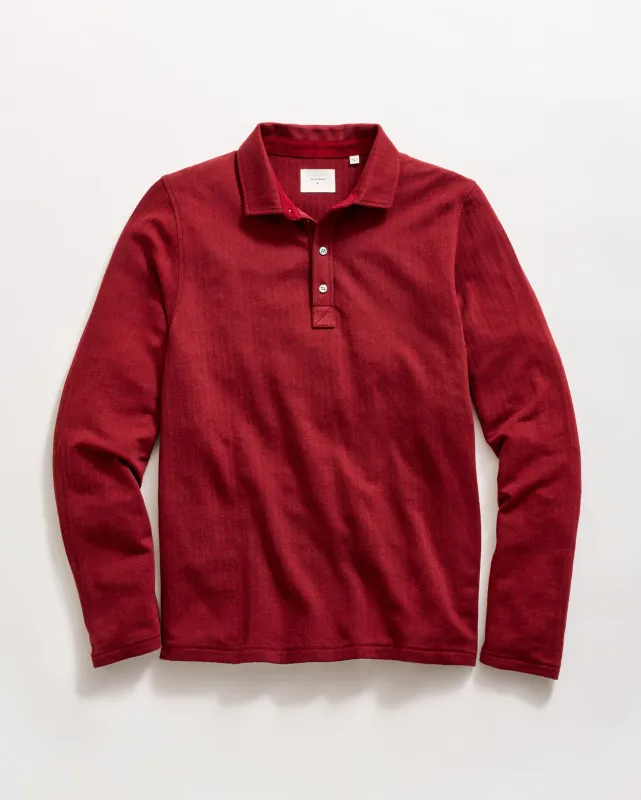 Long Sleeve Herringbone Polo sold by Billy Reid