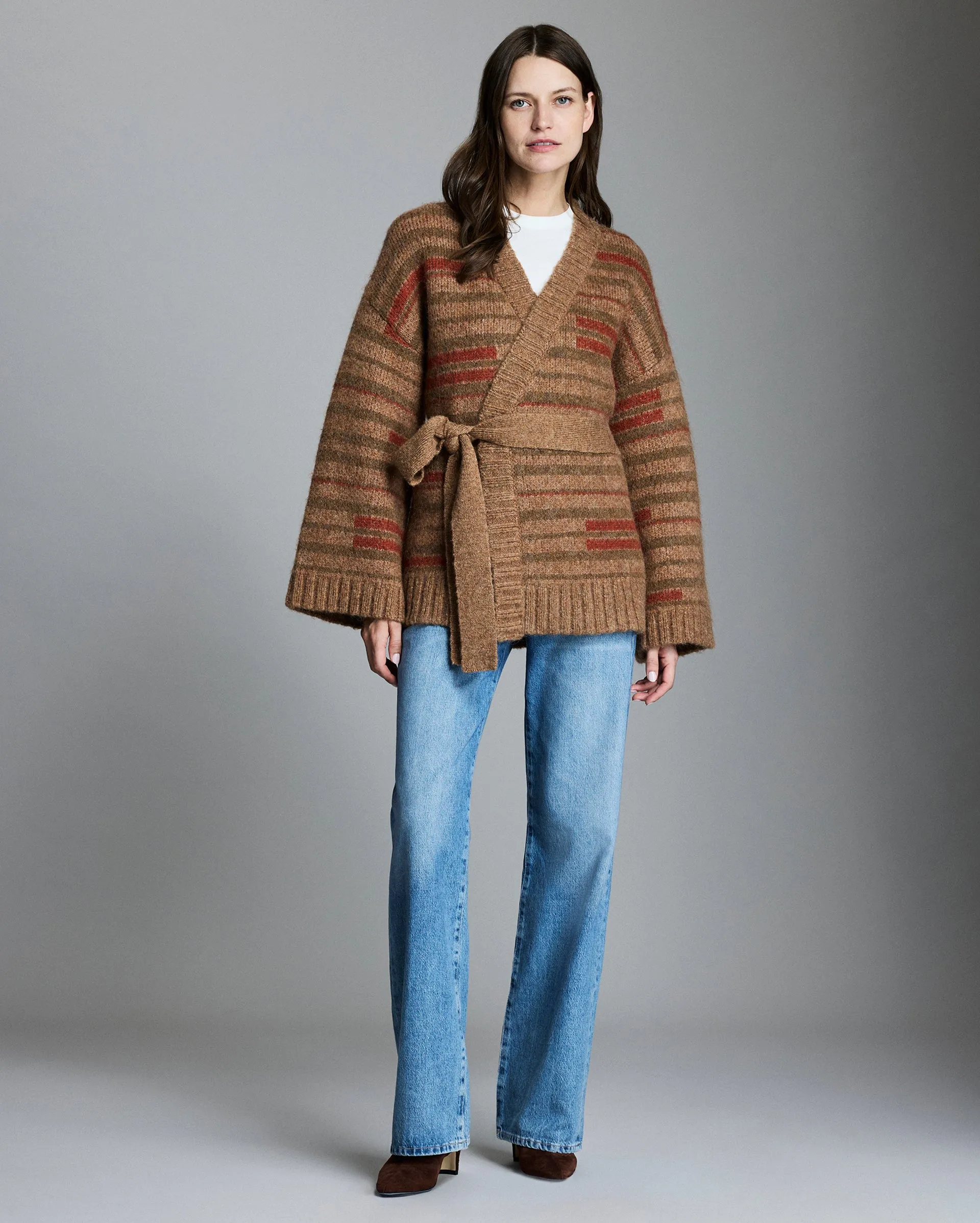 Broken Stripe Wrap Cardigan sold by Billy Reid product image thumbnail 2