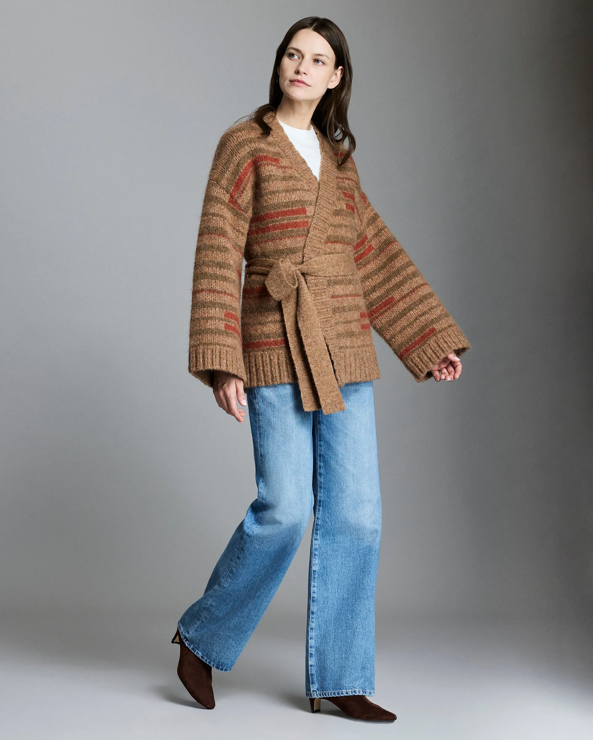 Broken Stripe Wrap Cardigan sold by Billy Reid product image thumbnail 3