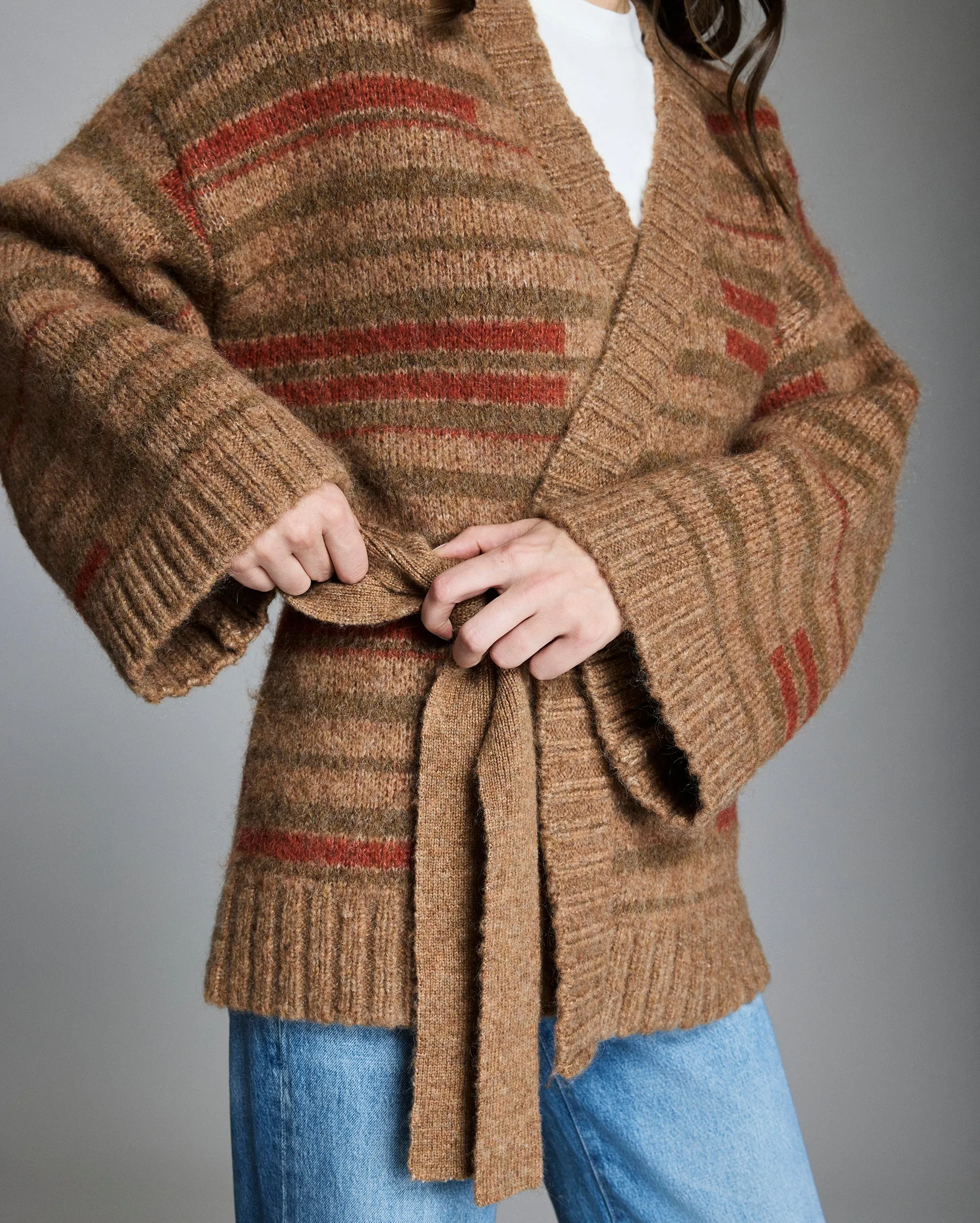 Broken Stripe Wrap Cardigan sold by Billy Reid product image thumbnail 4
