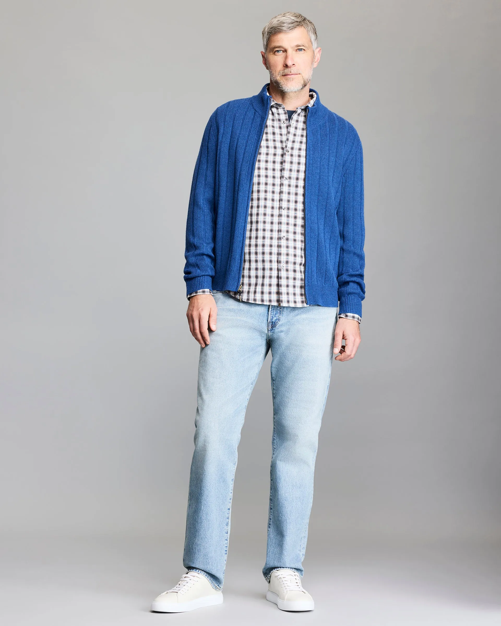 Merino Wool Rib Full Zip Cardigan sold by Billy Reid product image thumbnail 2