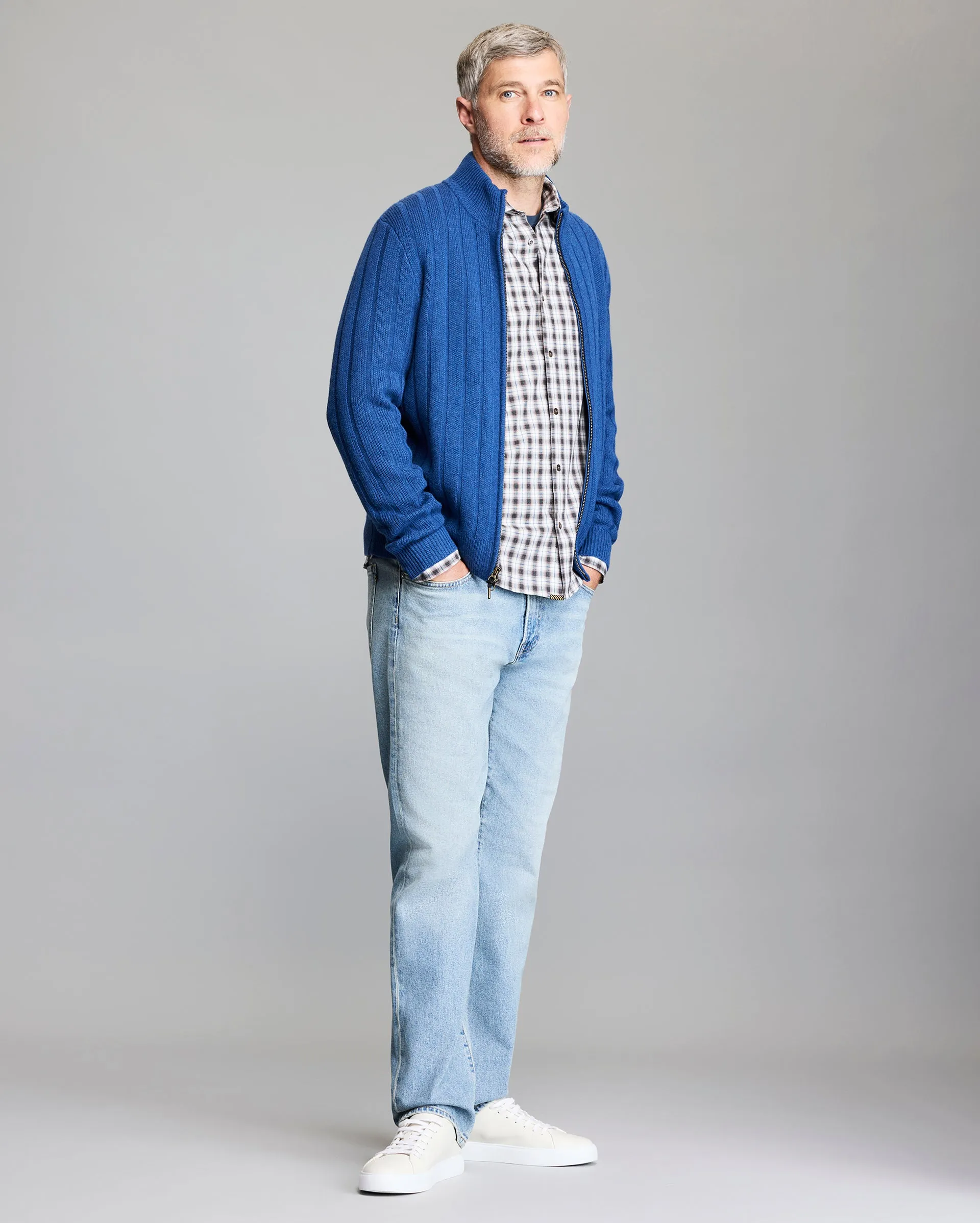 Merino Wool Rib Full Zip Cardigan sold by Billy Reid product image thumbnail 3