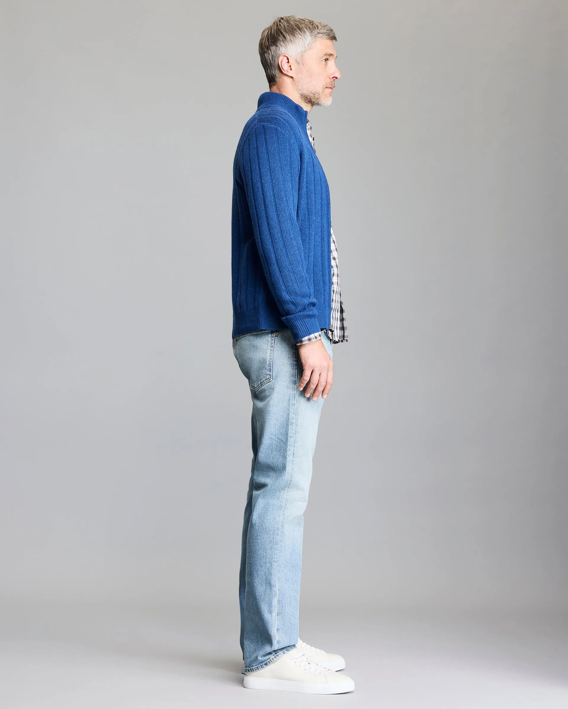 Merino Wool Rib Full Zip Cardigan sold by Billy Reid product image thumbnail 4