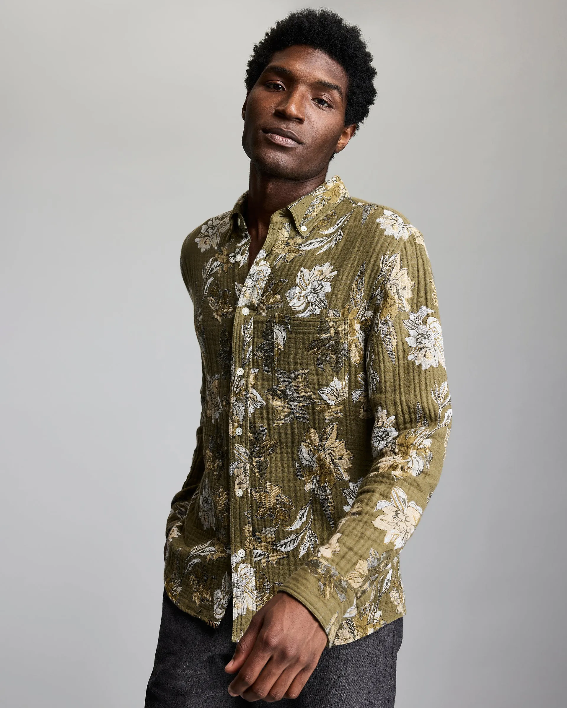 Peony Jacquard Tuscumbia Shirt Button Down sold by Billy Reid product image thumbnail 5