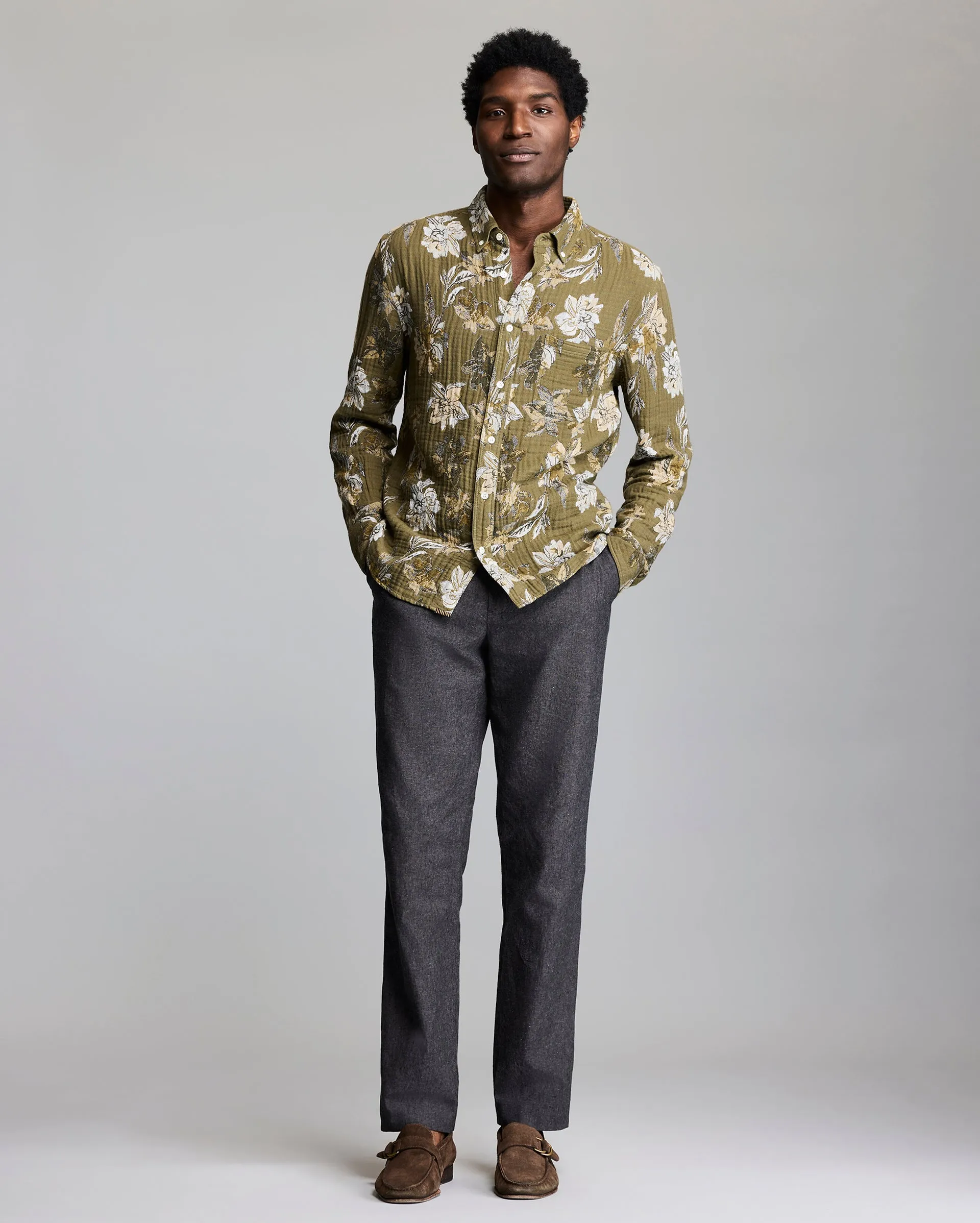 Peony Jacquard Tuscumbia Shirt Button Down sold by Billy Reid product image thumbnail 2