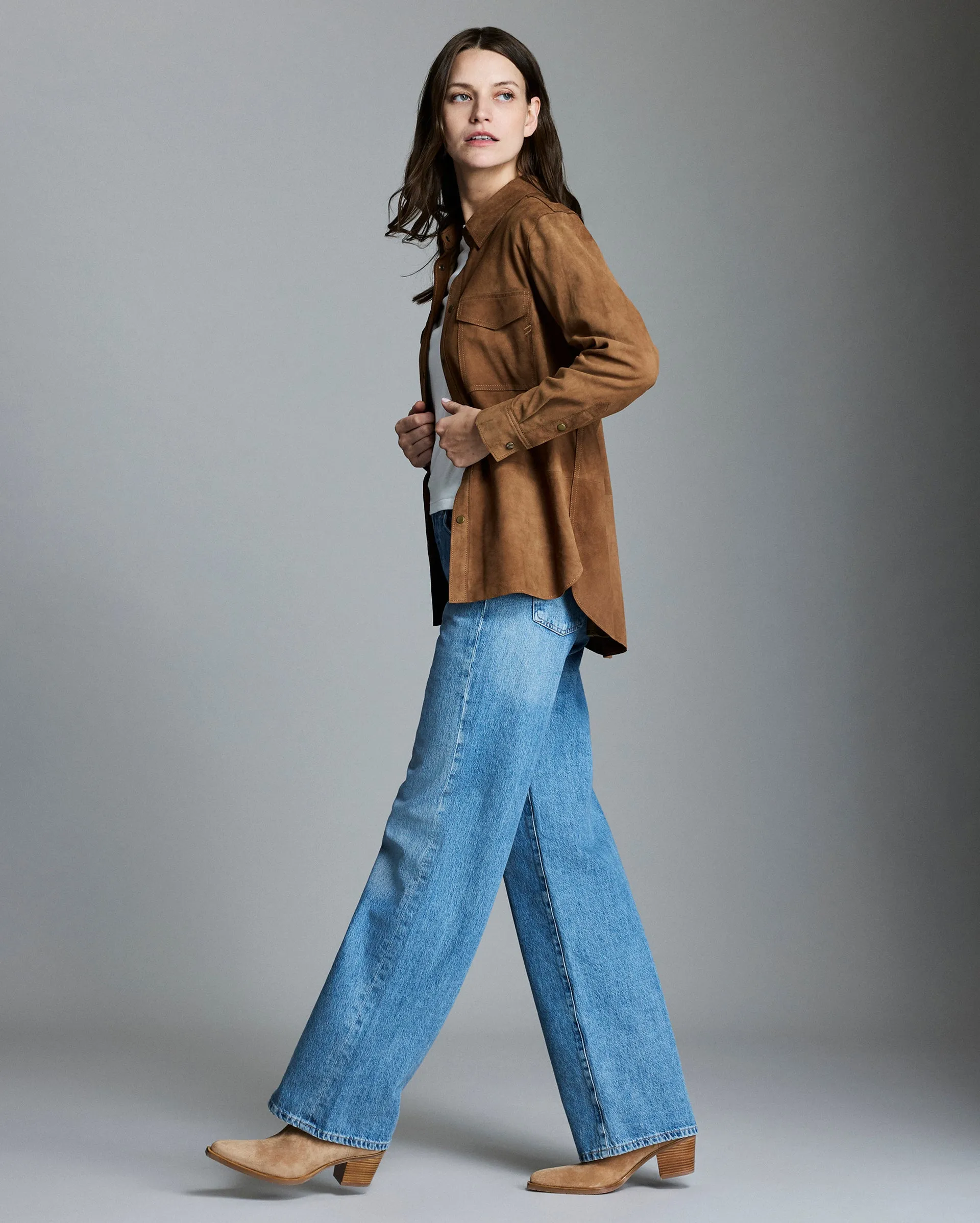 Suede Utility Shirt sold by Billy Reid product image thumbnail 4