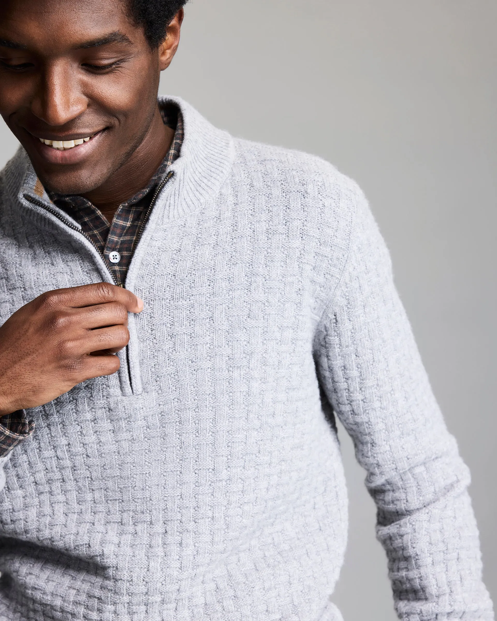 Basketweave Half Zip Sweater sold by Billy Reid product image thumbnail 5