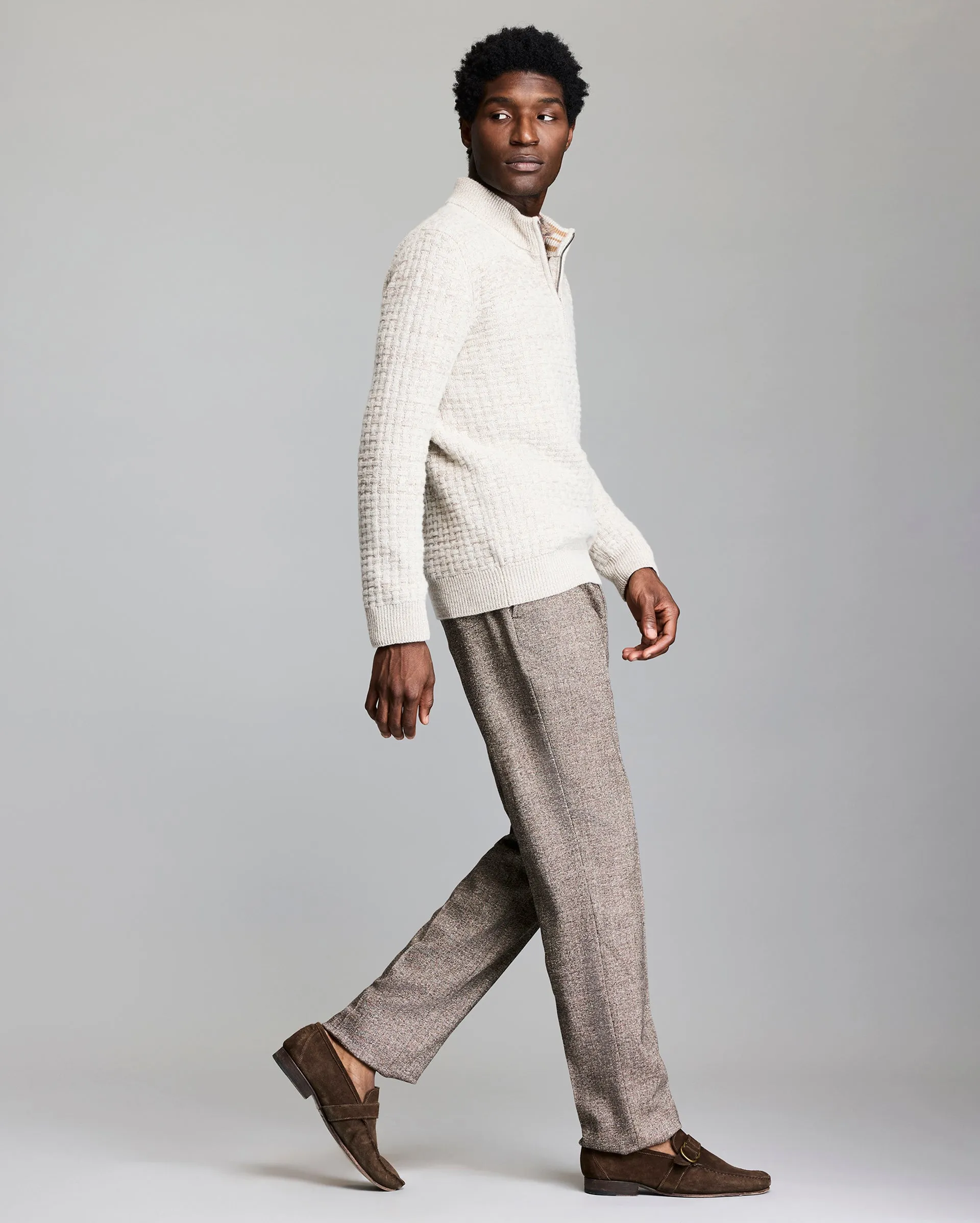 Basketweave Half Zip Sweater sold by Billy Reid product image thumbnail 3