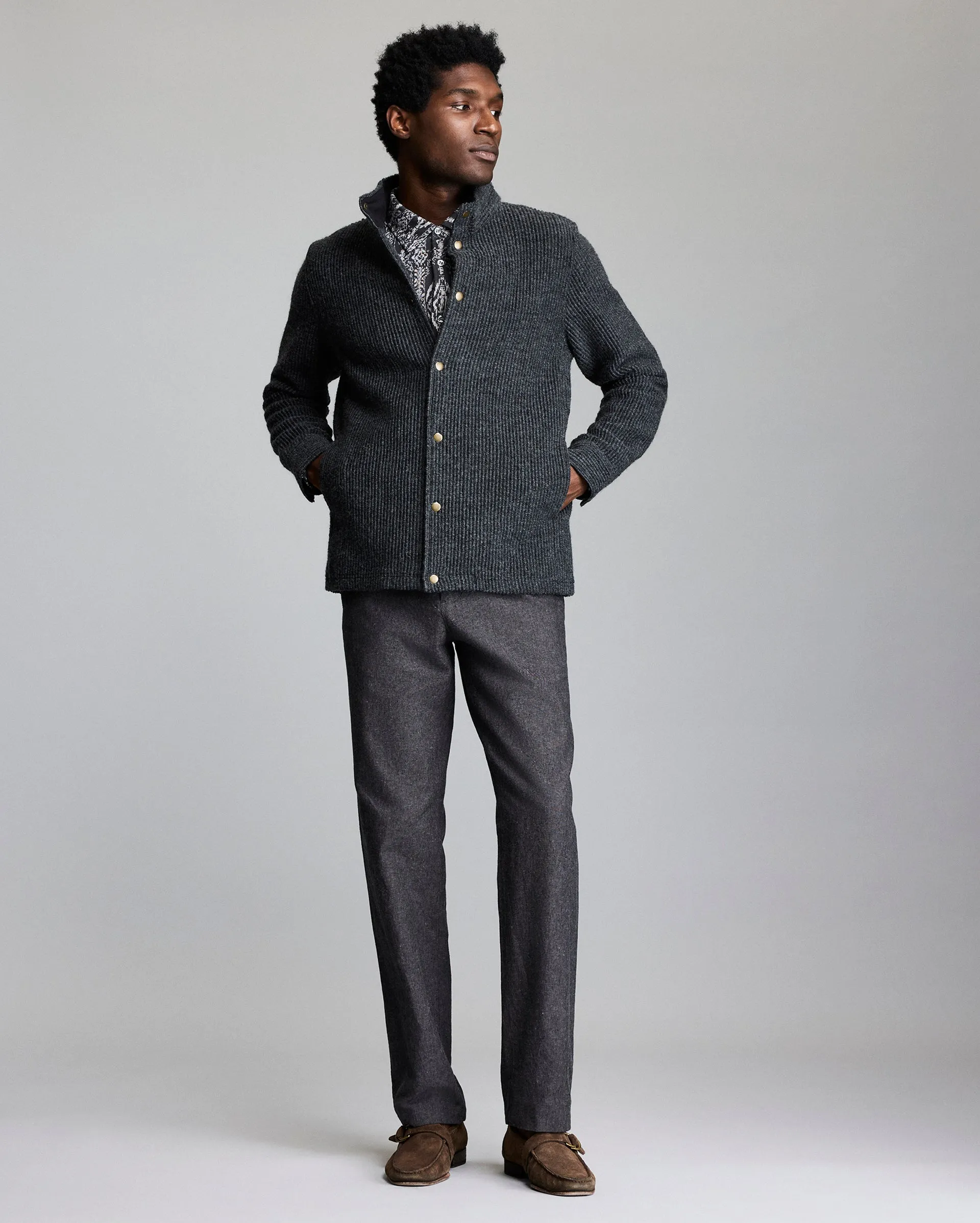 Numajiri Wool Corded Jacket sold by Billy Reid product image thumbnail 2