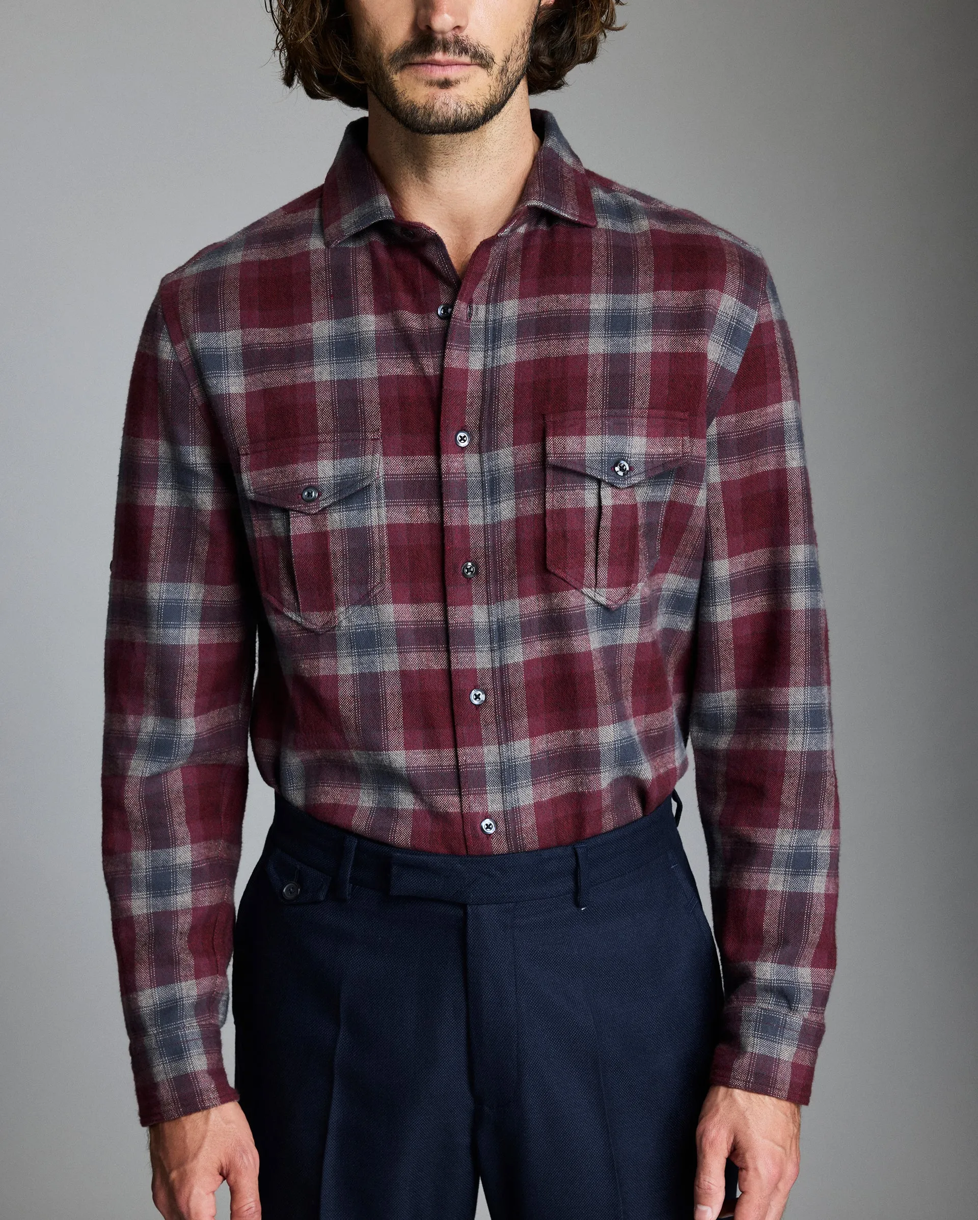 Brushed Bold Plaid Scout Shirt sold by Billy Reid product image thumbnail 2