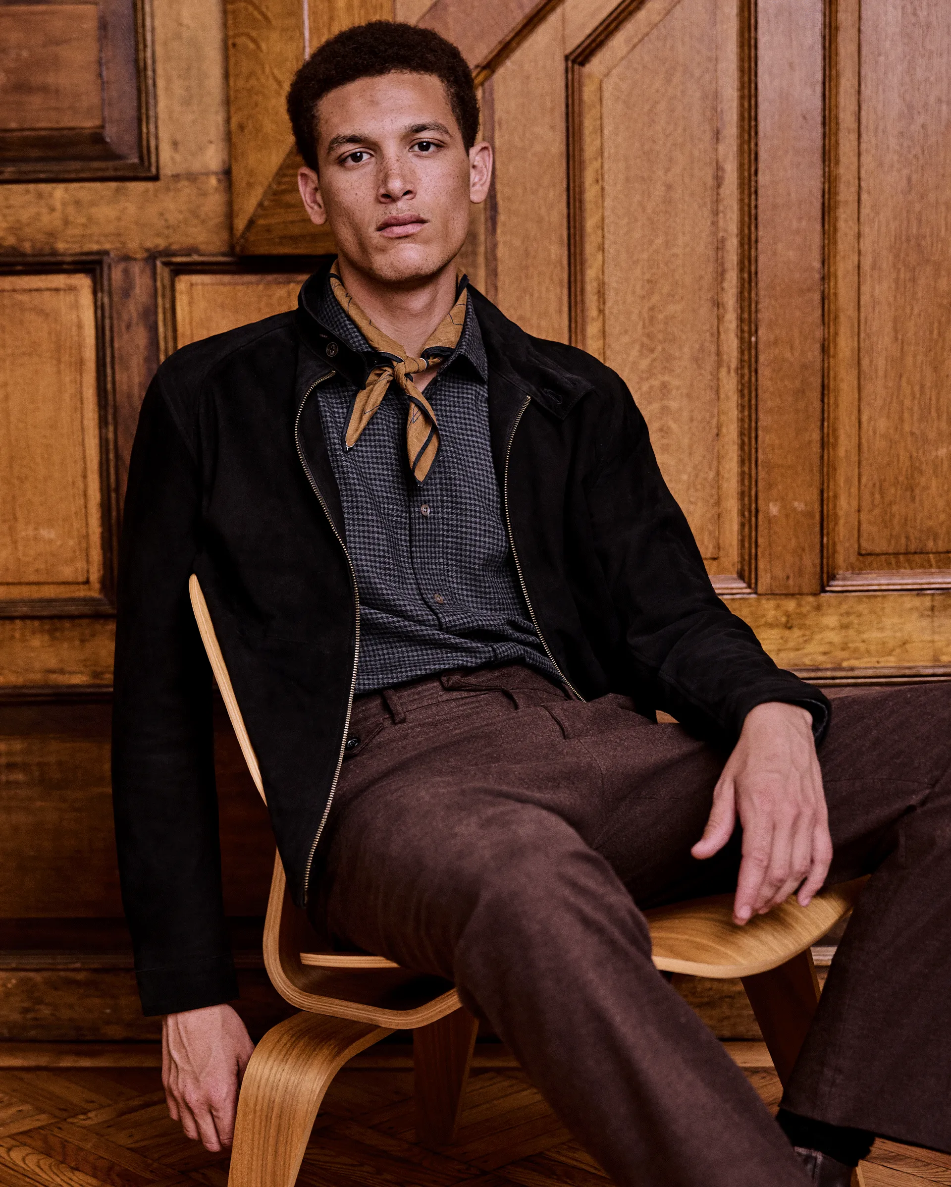 Melange Micro Grid Plaid Cedar Shirt sold by Billy Reid product image thumbnail 4