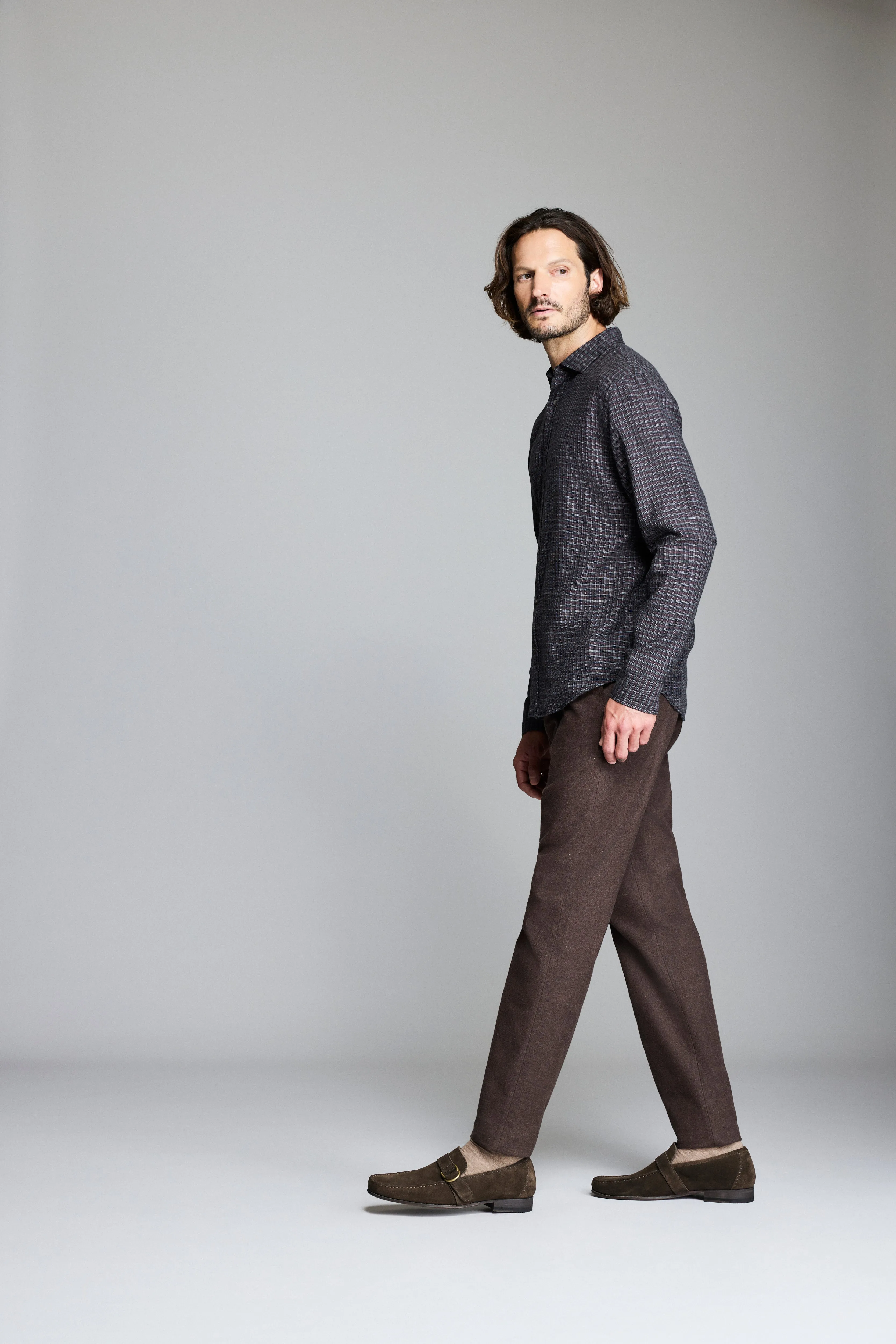 Melange Gingham Cedar Shirt sold by Billy Reid product image thumbnail 3