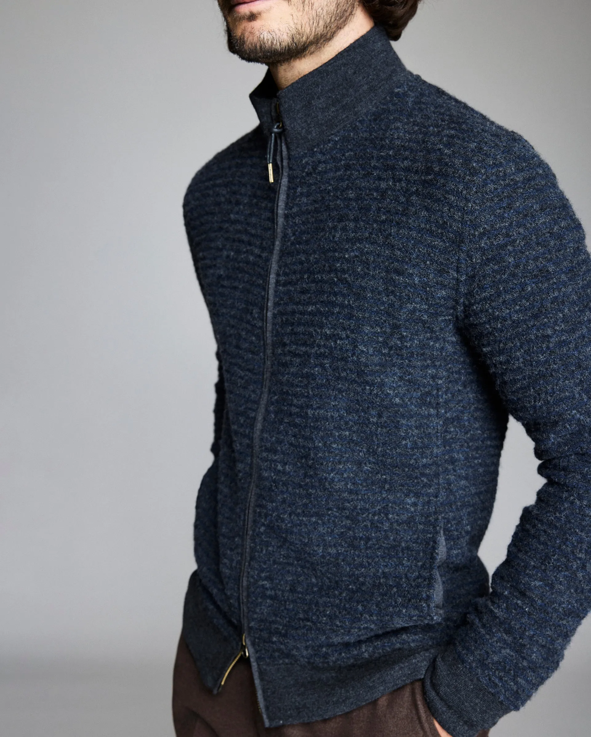 Numajiri Boucle Track Jacket sold by Billy Reid product image thumbnail 5