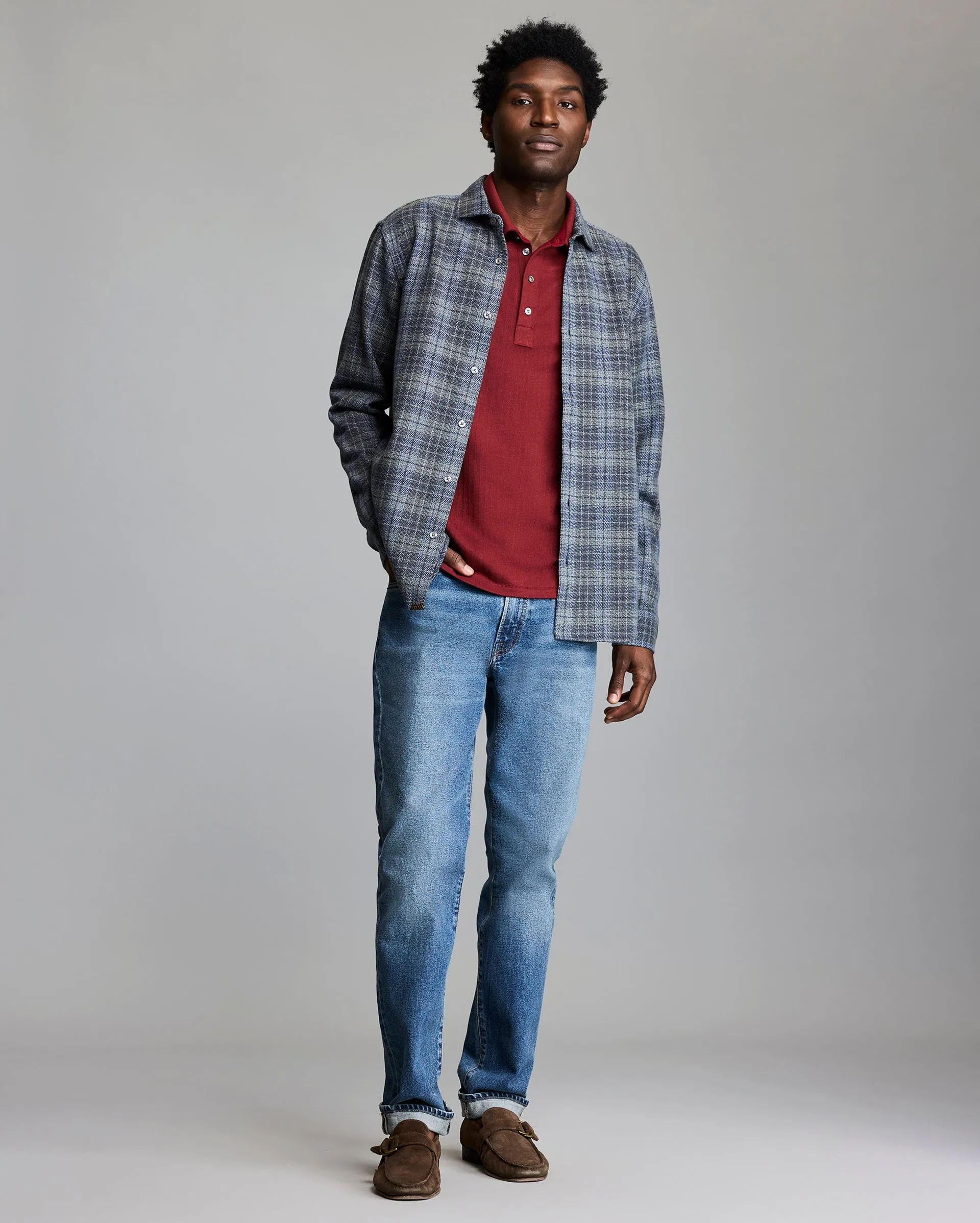 Brushed Bold Plaid Cedar Shirt sold by Billy Reid product image thumbnail 2