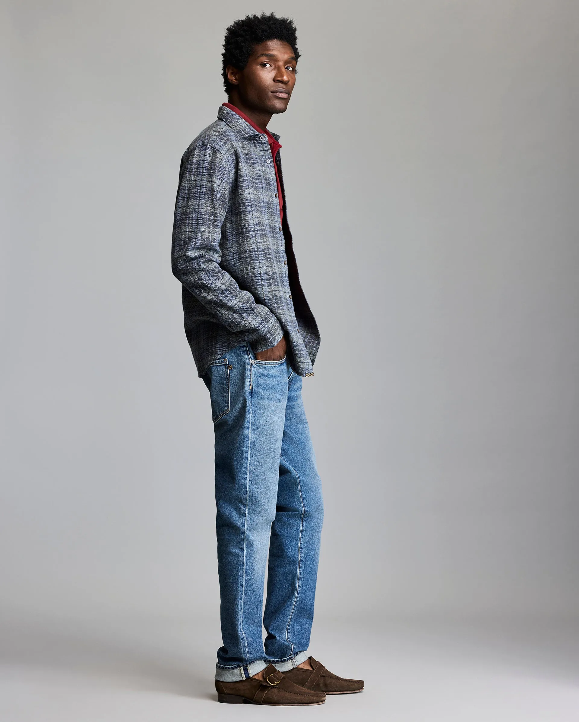 Brushed Bold Plaid Cedar Shirt sold by Billy Reid product image thumbnail 3