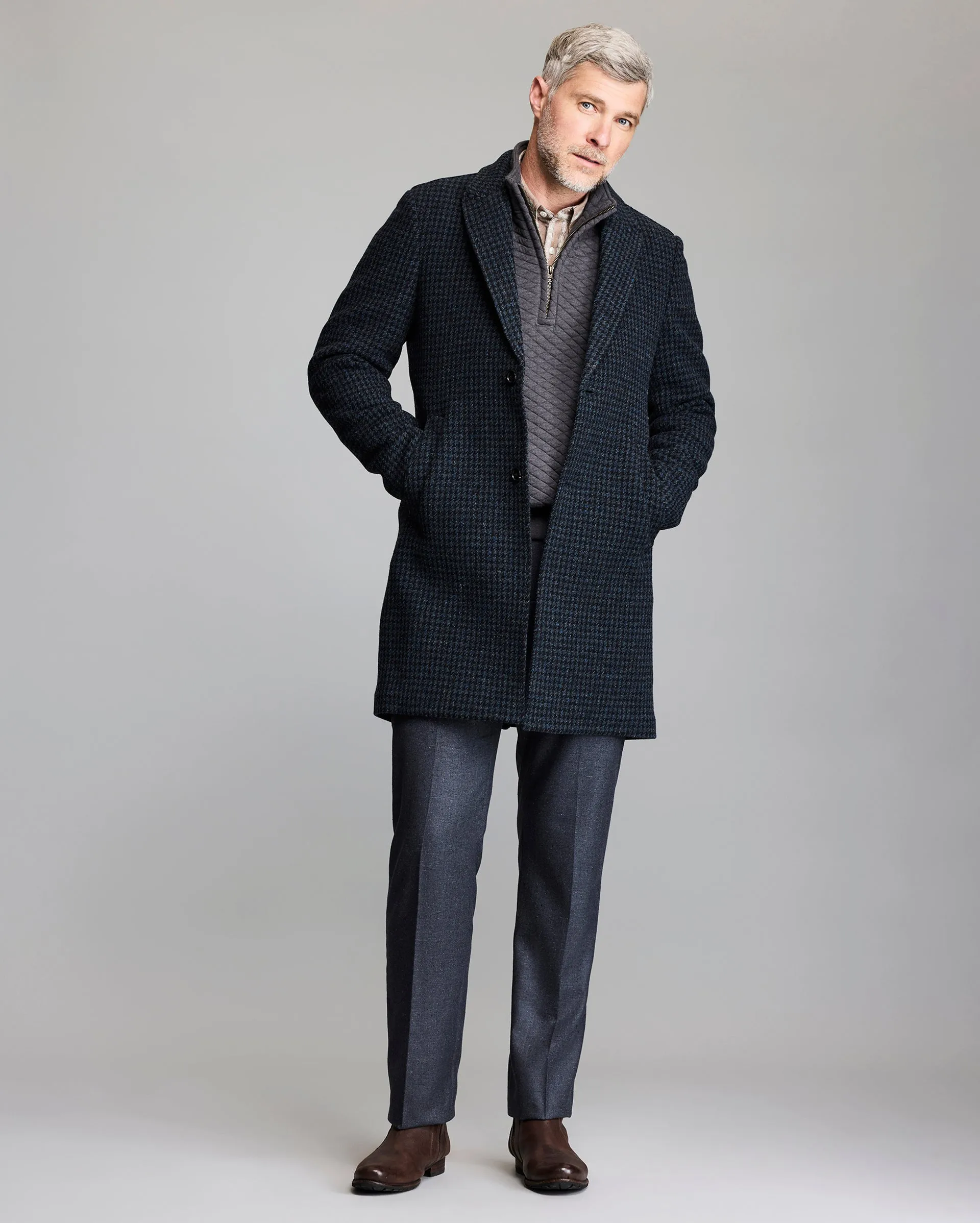 Virgin Wool Houndstooth Walking Car Coat sold by Billy Reid product image thumbnail 2