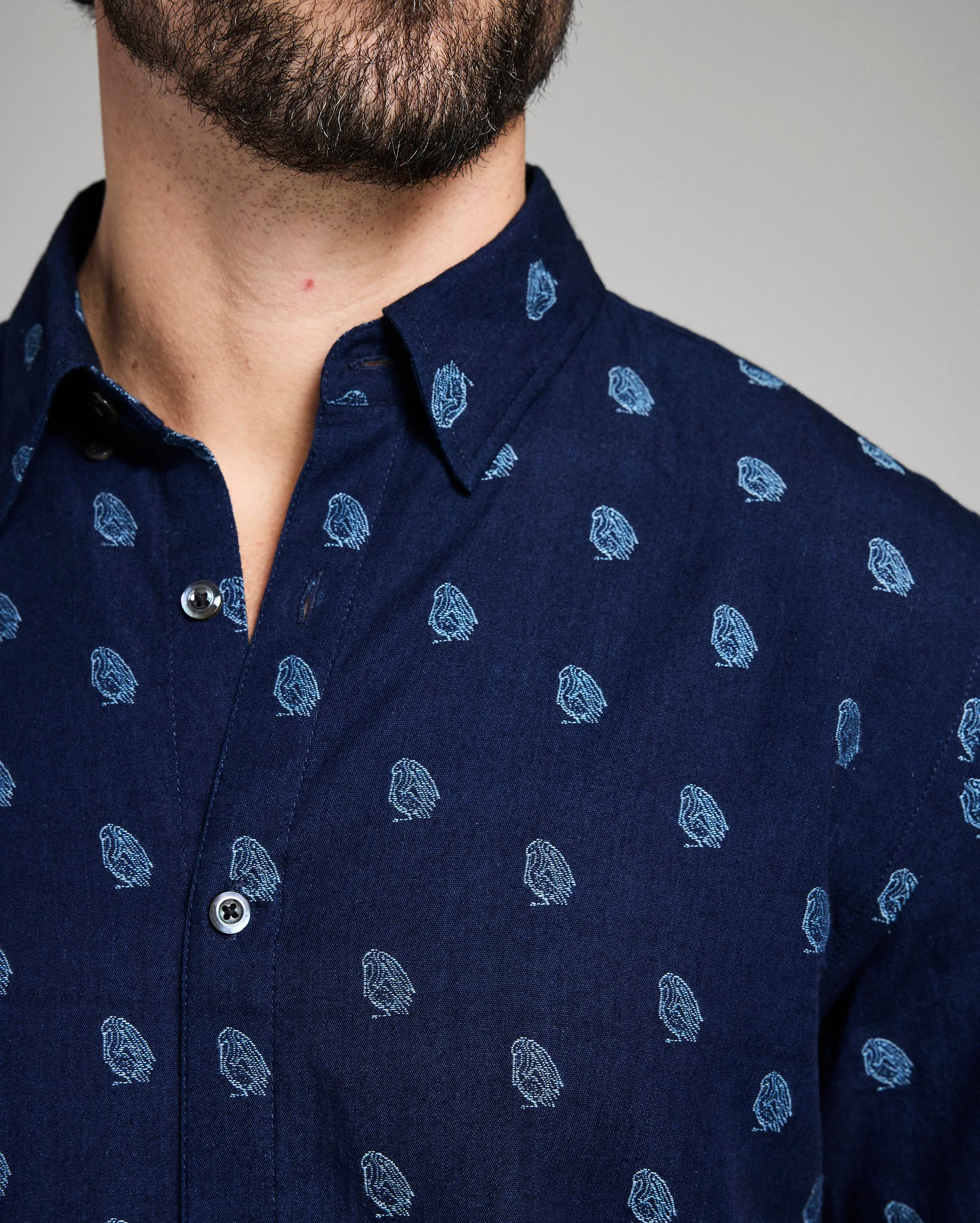 Pelican Paisley Jacquard Wilson Shirt sold by Billy Reid product image thumbnail 4