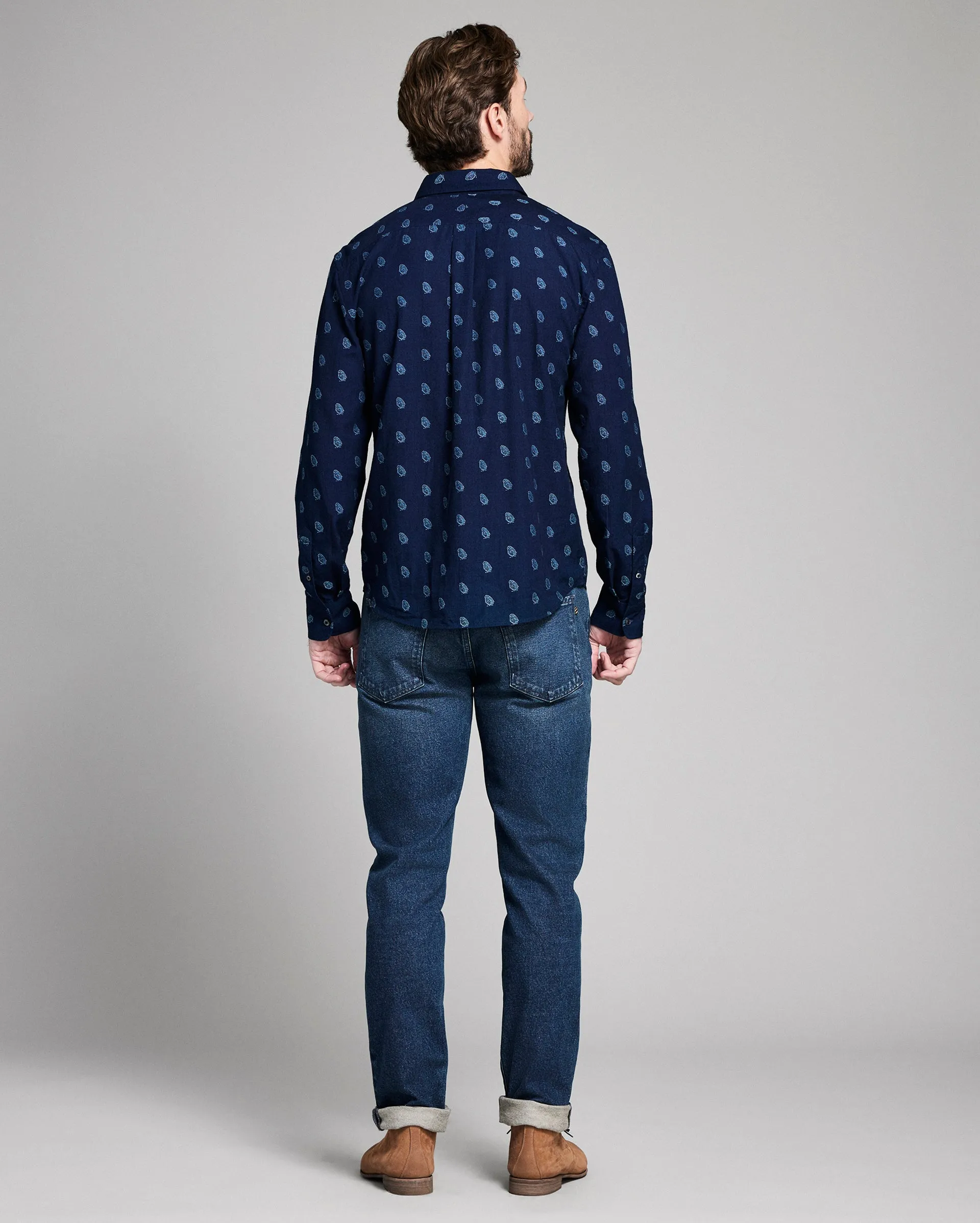 Pelican Paisley Jacquard Wilson Shirt sold by Billy Reid product image thumbnail 3