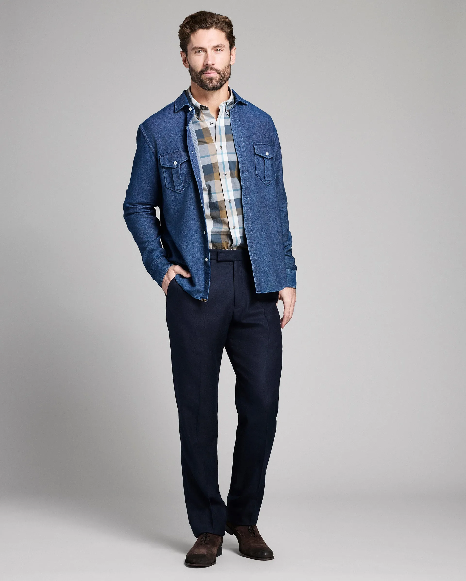 Cotton Dobby Scout Shirt sold by Billy Reid product image thumbnail 3