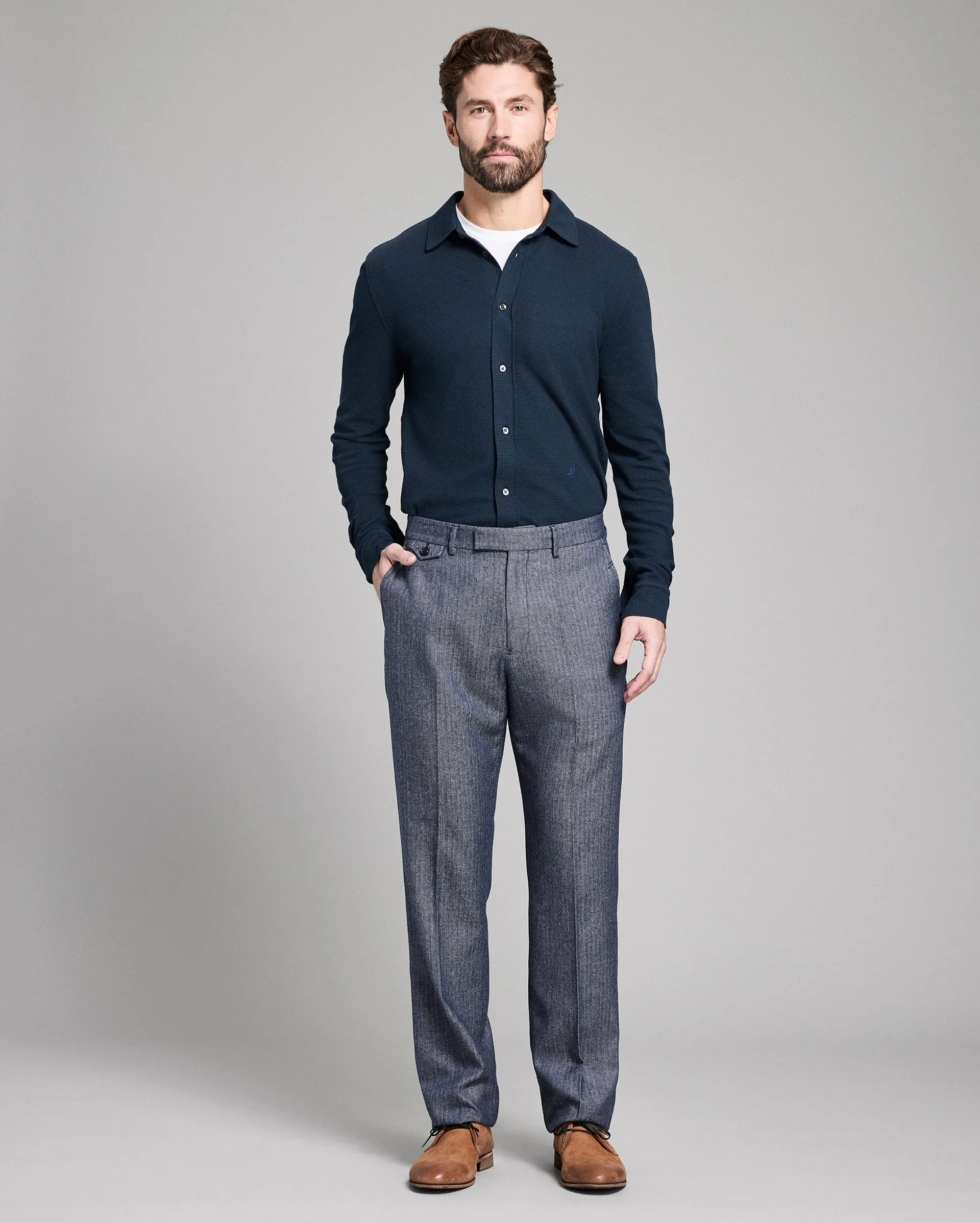 Long Sleeve Textured Yellowhammer Shirt sold by Billy Reid product image thumbnail 2