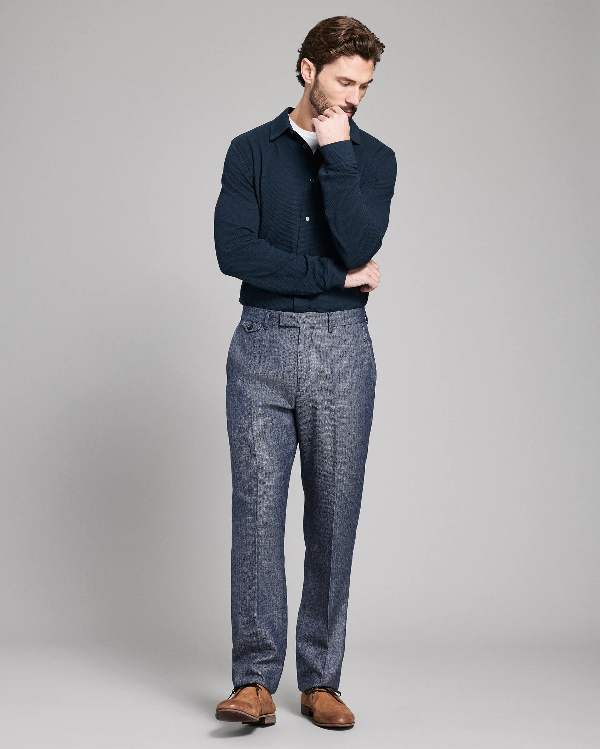 Long Sleeve Textured Yellowhammer Shirt sold by Billy Reid product image thumbnail 3