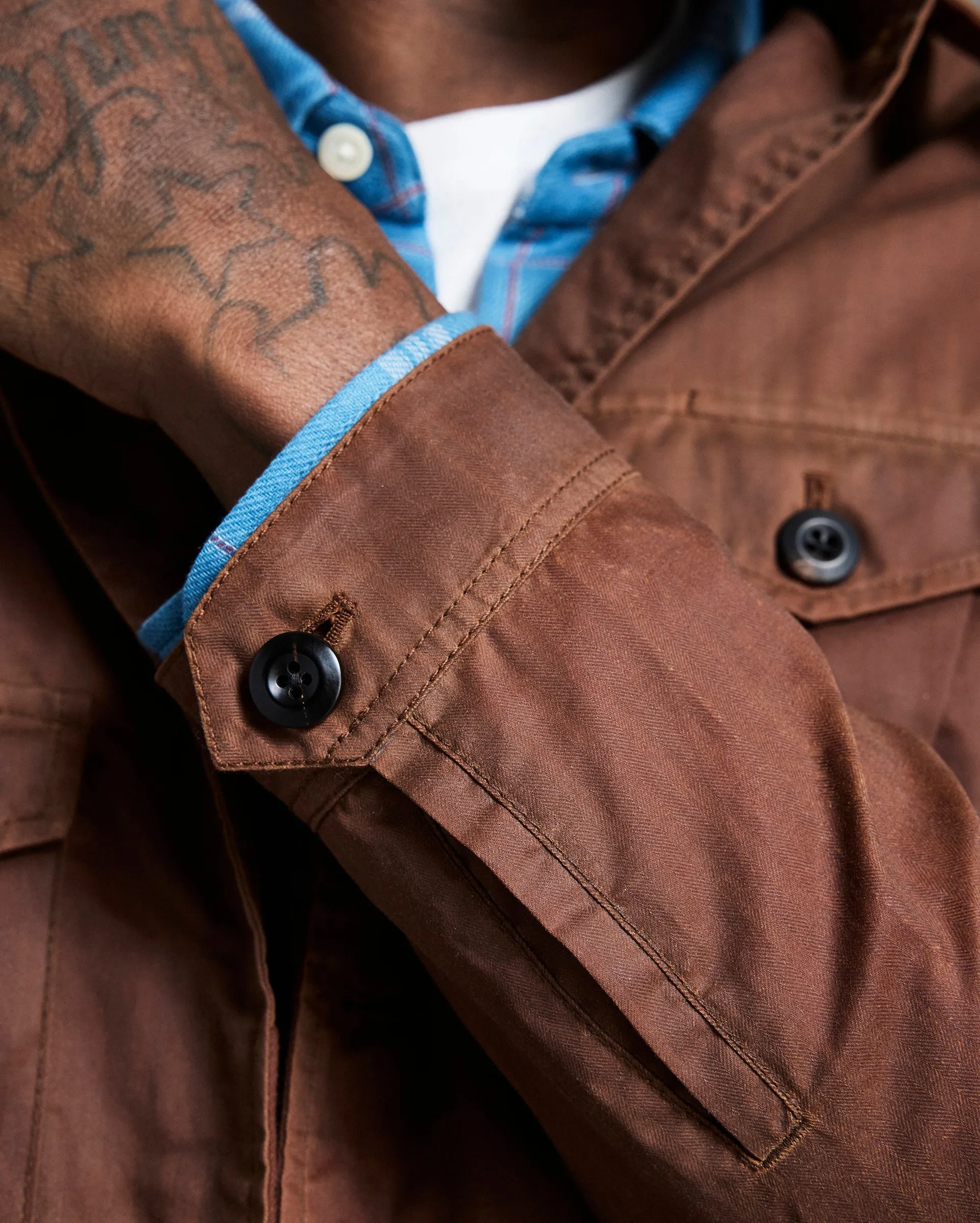 Waxed Herringbone Members Jacket sold by Billy Reid product image thumbnail 5