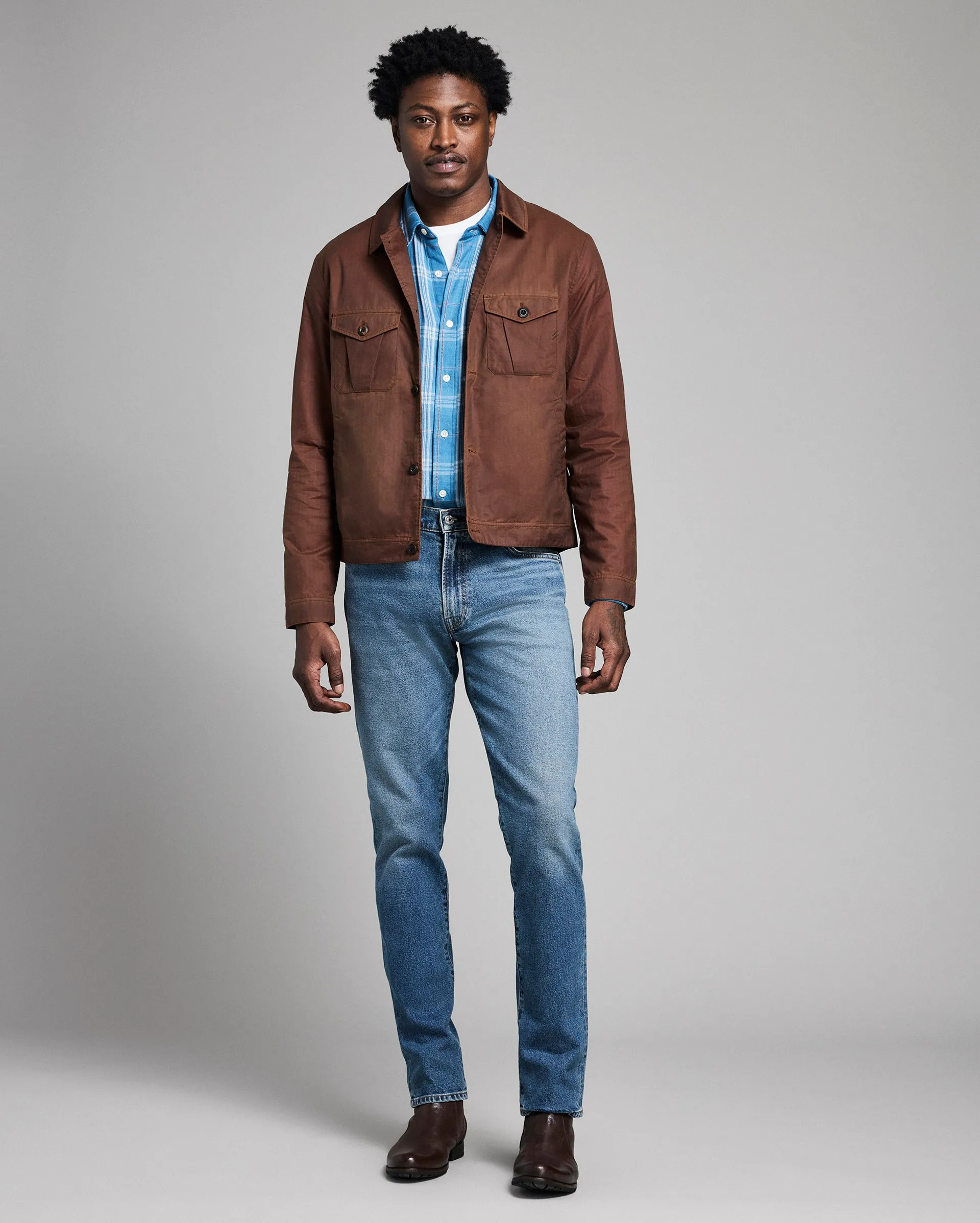 Waxed Herringbone Members Jacket sold by Billy Reid product image thumbnail 2