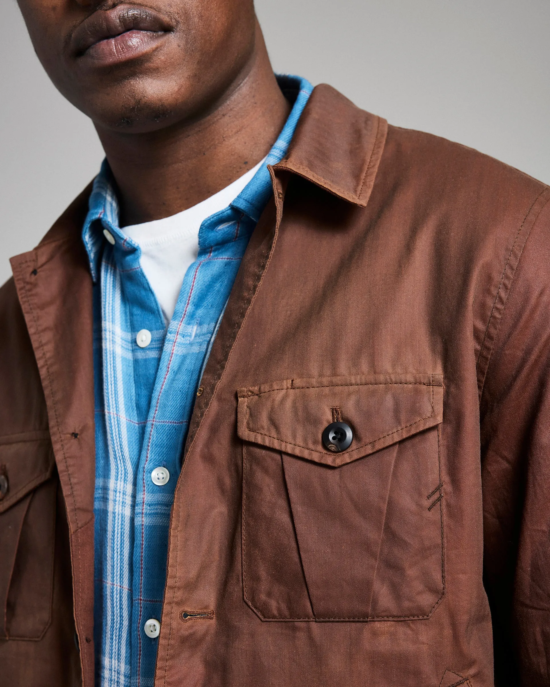 Waxed Herringbone Members Jacket sold by Billy Reid product image thumbnail 4